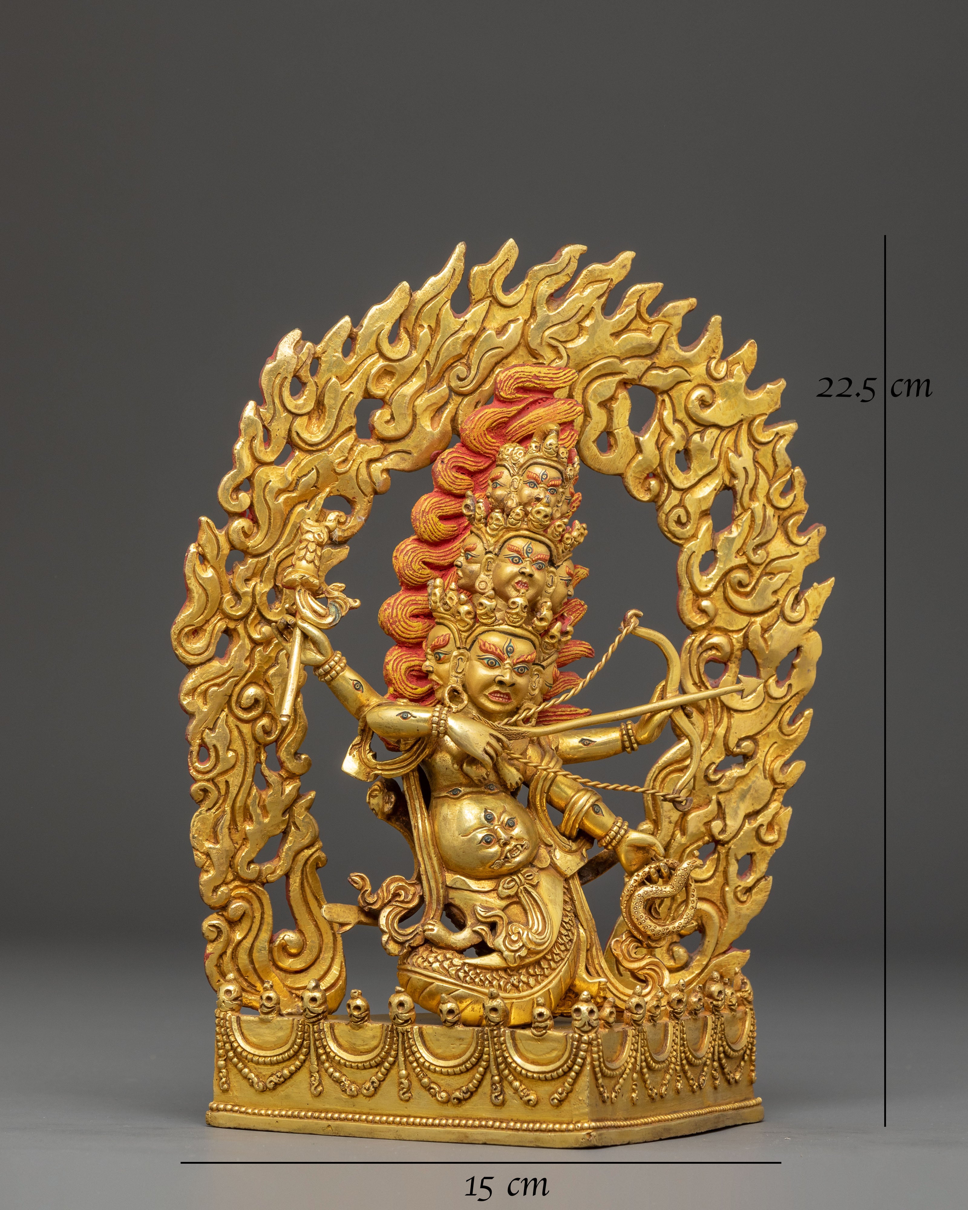 Golden Rahula Handmade Statue | Fierce Protector Deity