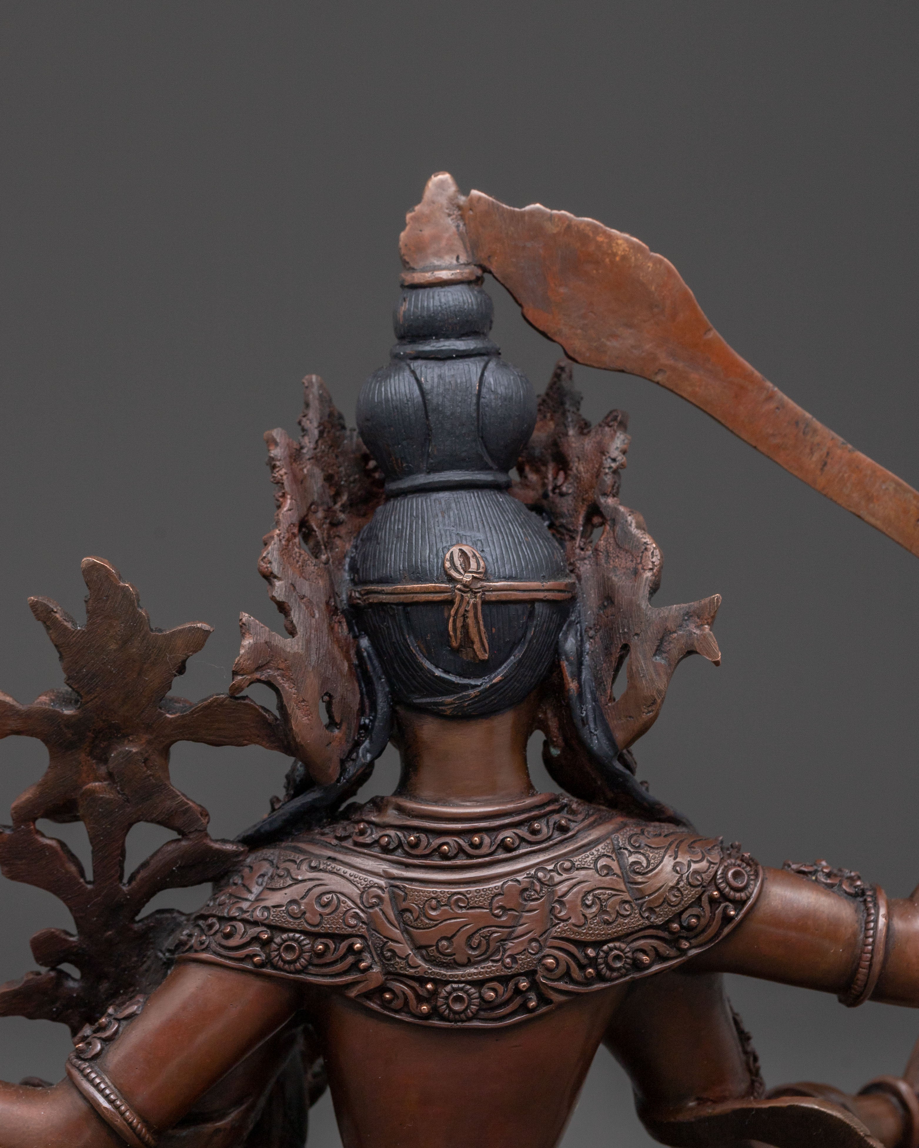 Maha Manjushri Statue – Oxidized Copper Art