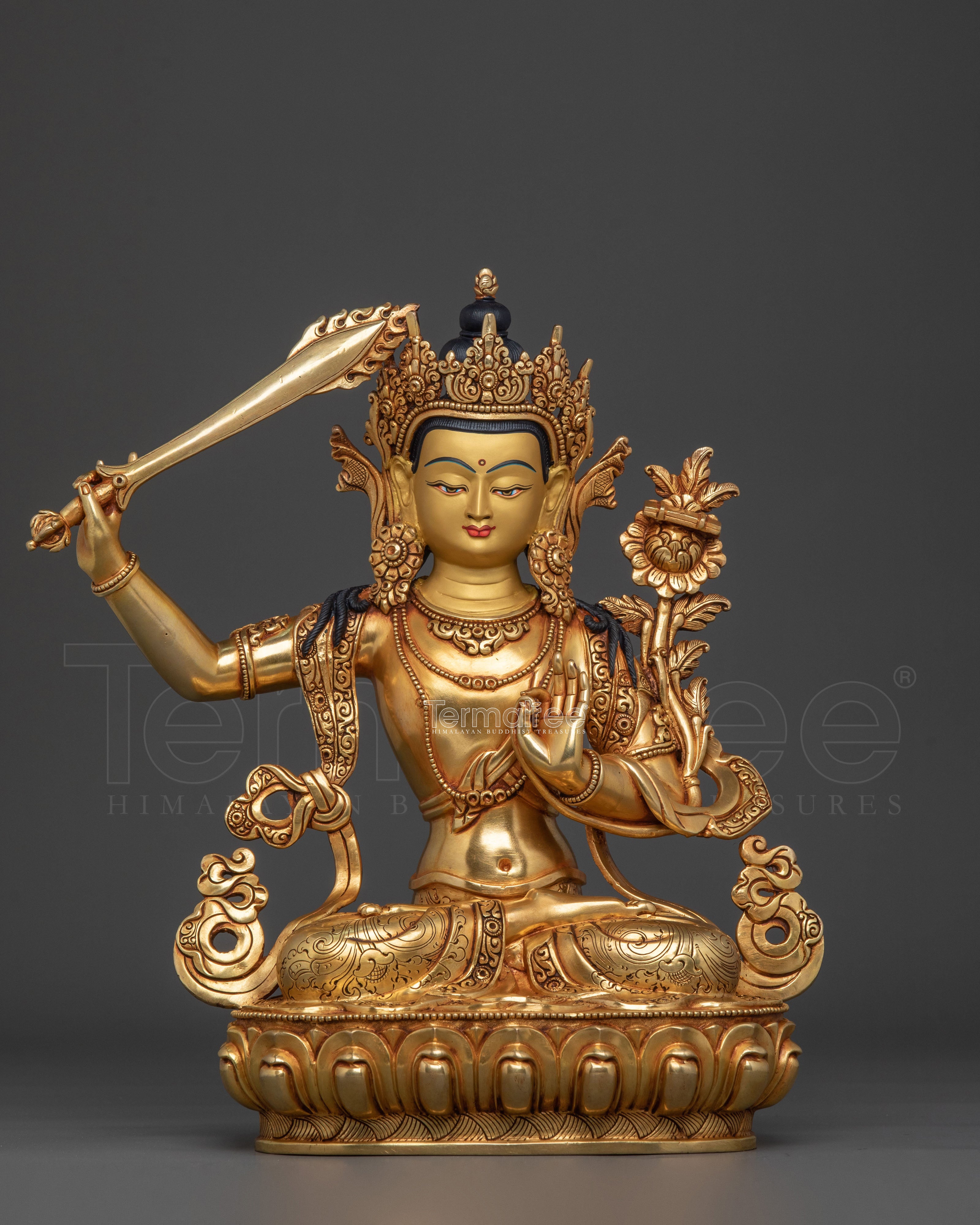 Manjushri Wisdom Buddha Sculpture | Traditional Sacred Sculpture