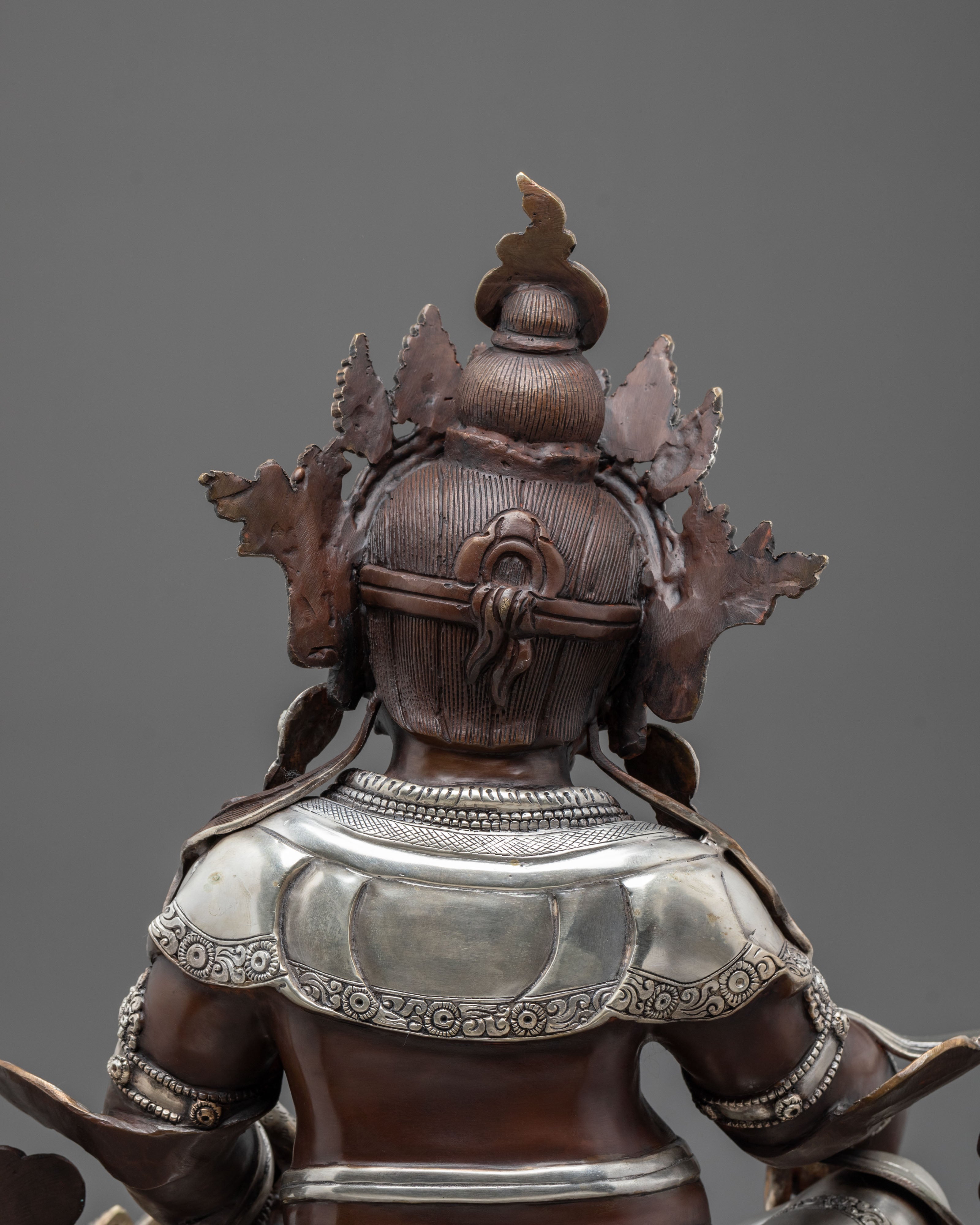 Dzambhala Altar Decoration Statue | Handcrafted Sculpture with Silver Plating