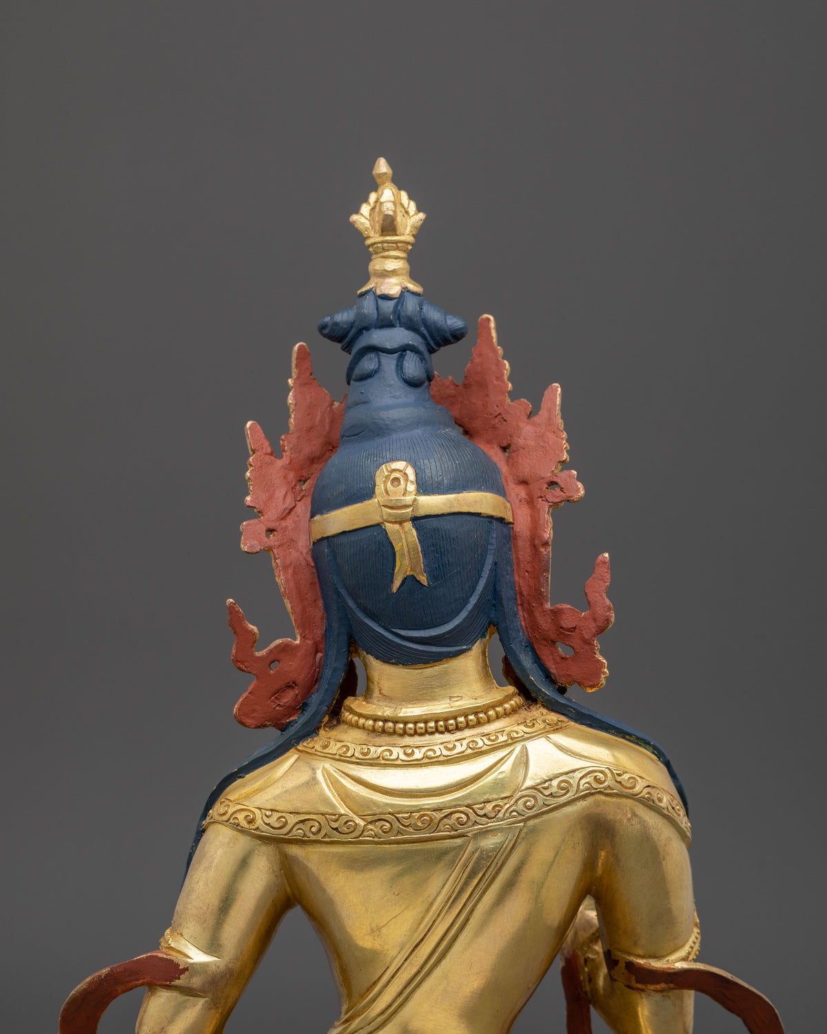 Vajrasattva Fire Gold Gilded Statue | Tibetan Deity Figurine