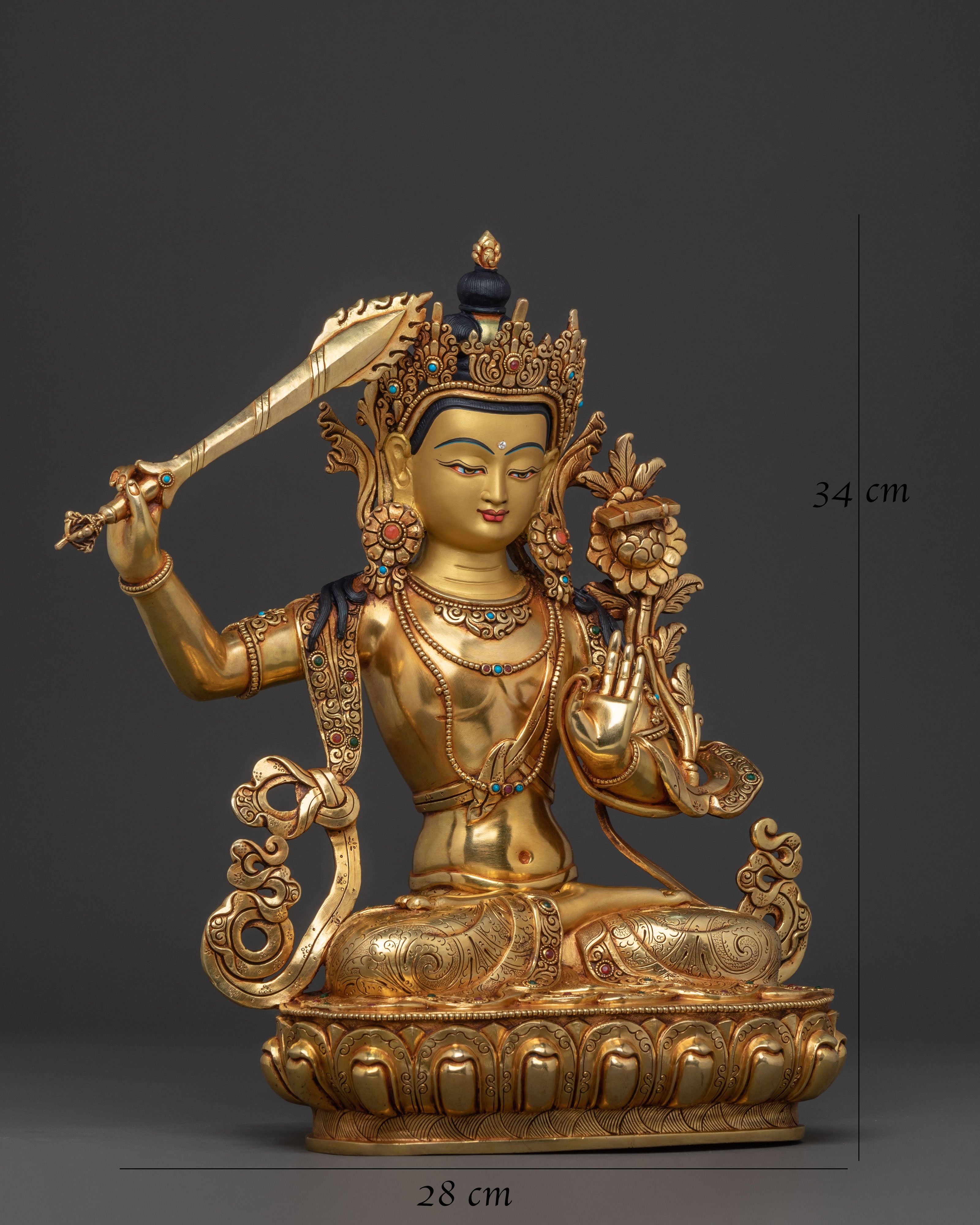 Radiant Manjushri Wisdom Statue | Enlightened Decor for Spiritual Spaces