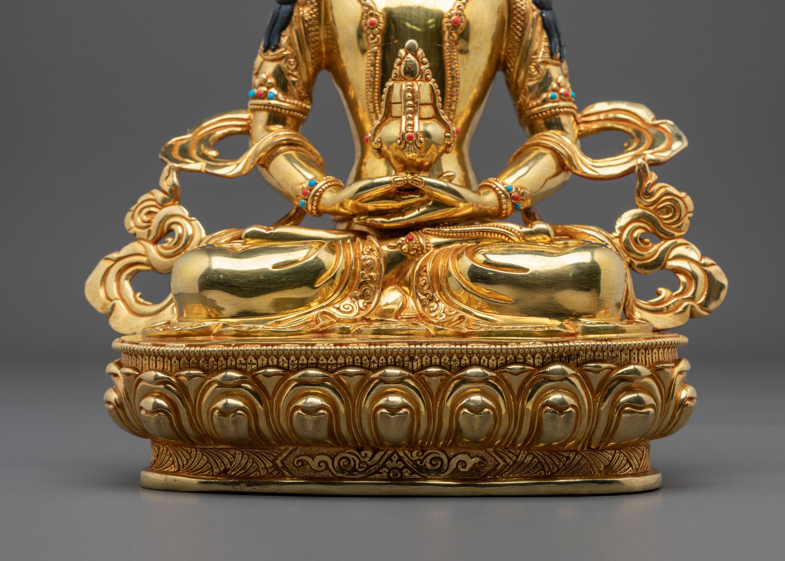 Amitayus Buddha Statue | 24K Gold Gilded Figurine