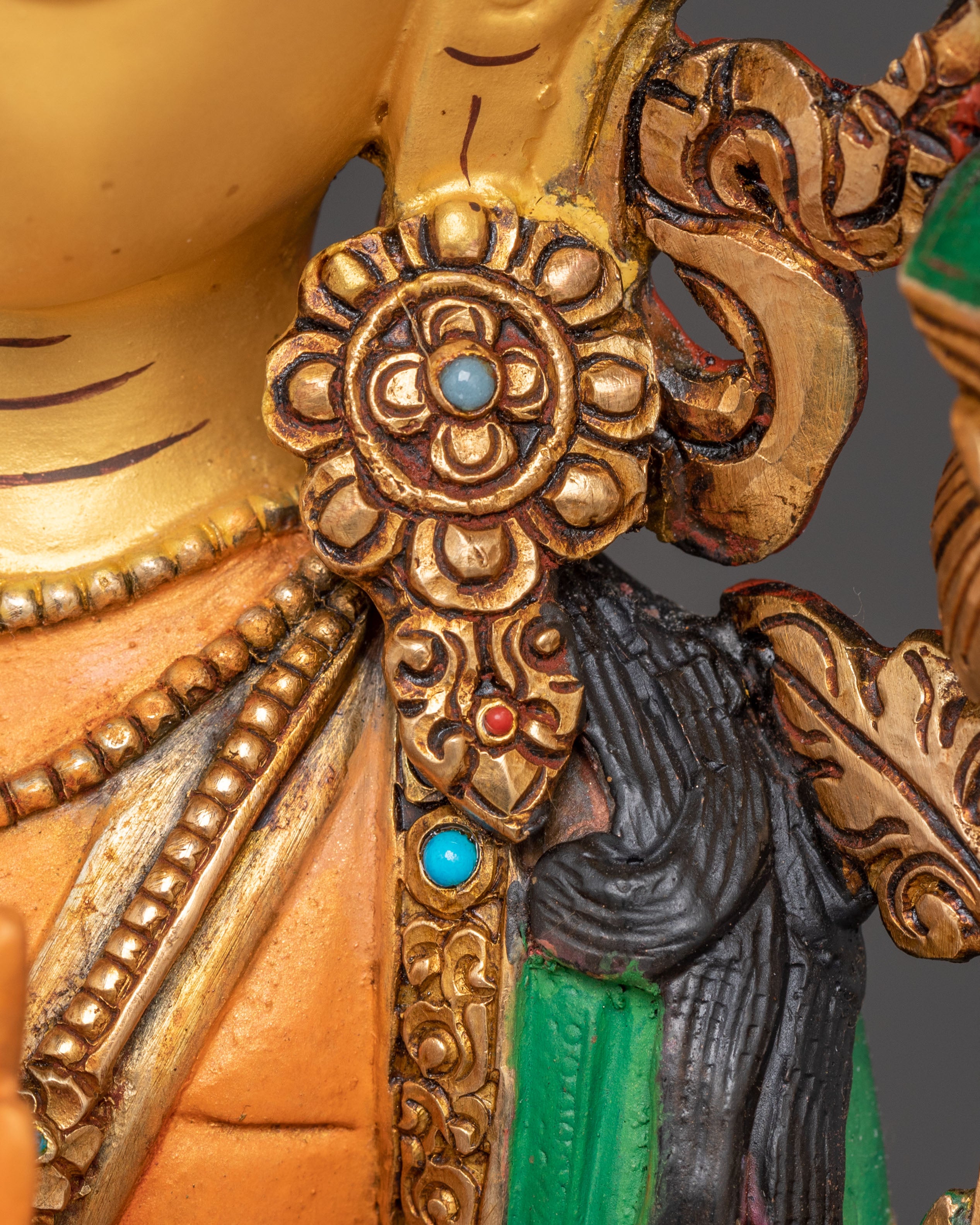 Spiritual Wisdom Deity Manjushri Statue on Throne | Handmade in Nepal