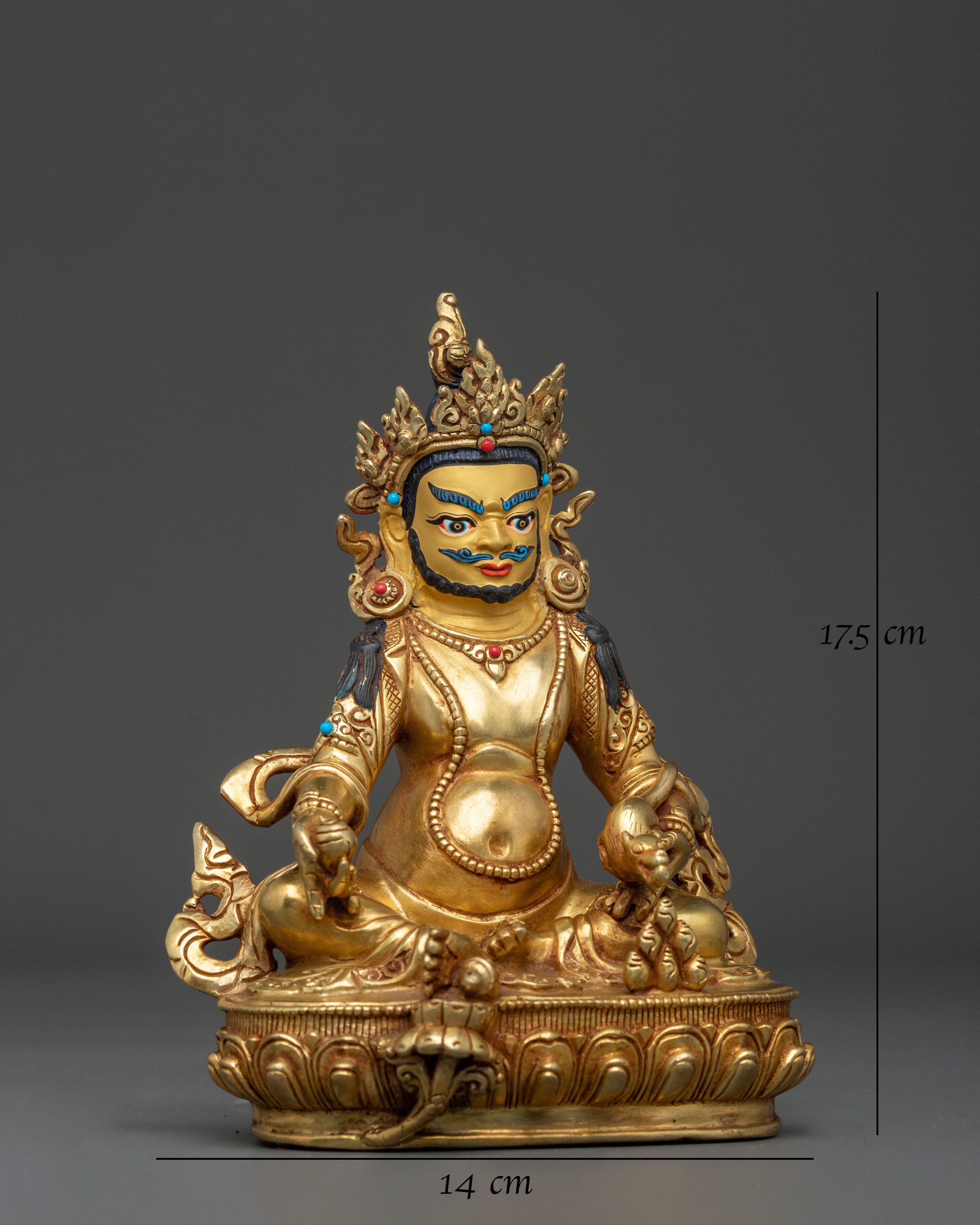 Dzambhala Fire Gold Gilded Statue | Wealth God