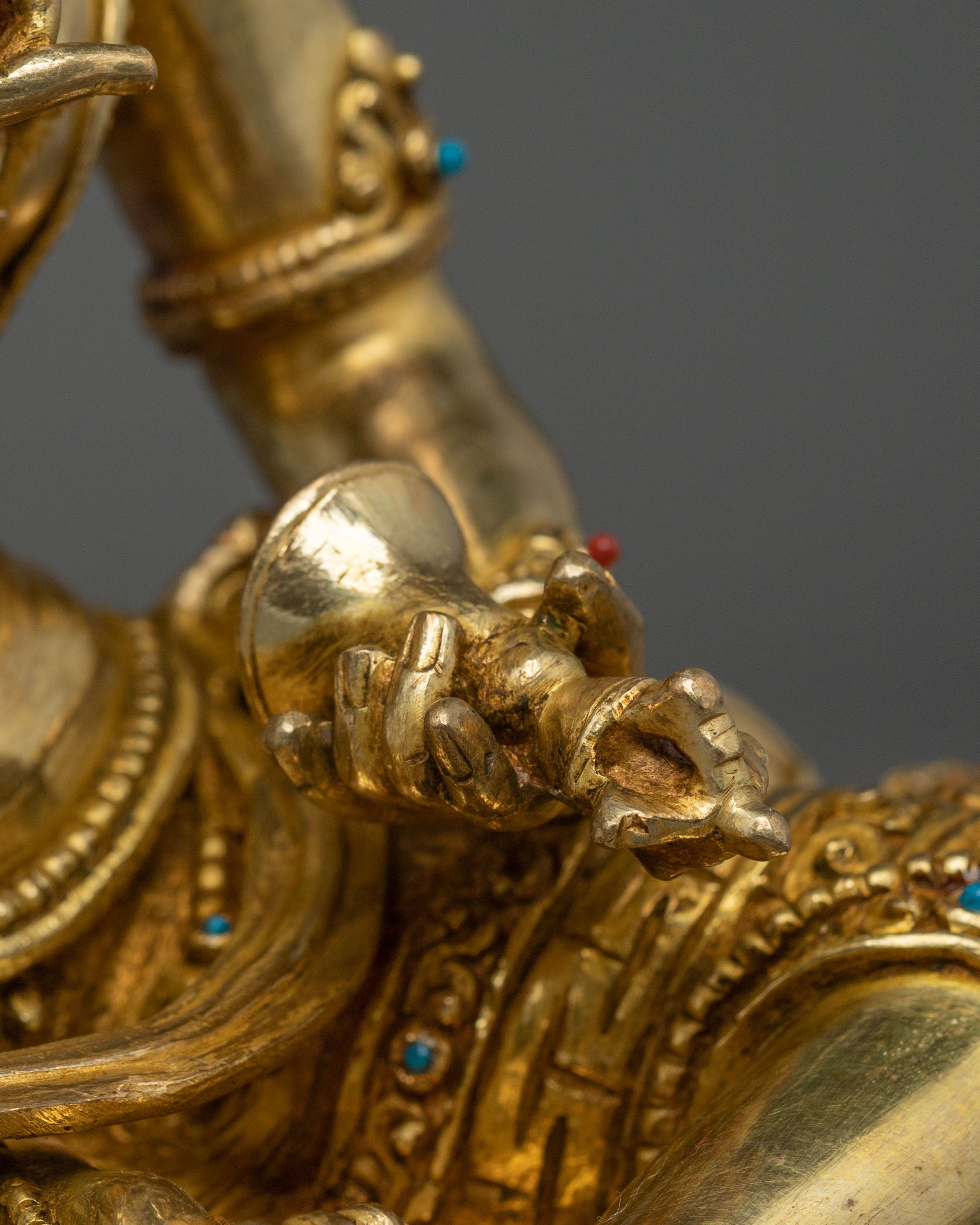 Vajrasattva Handcrafted 24K Gold Gilded Statue