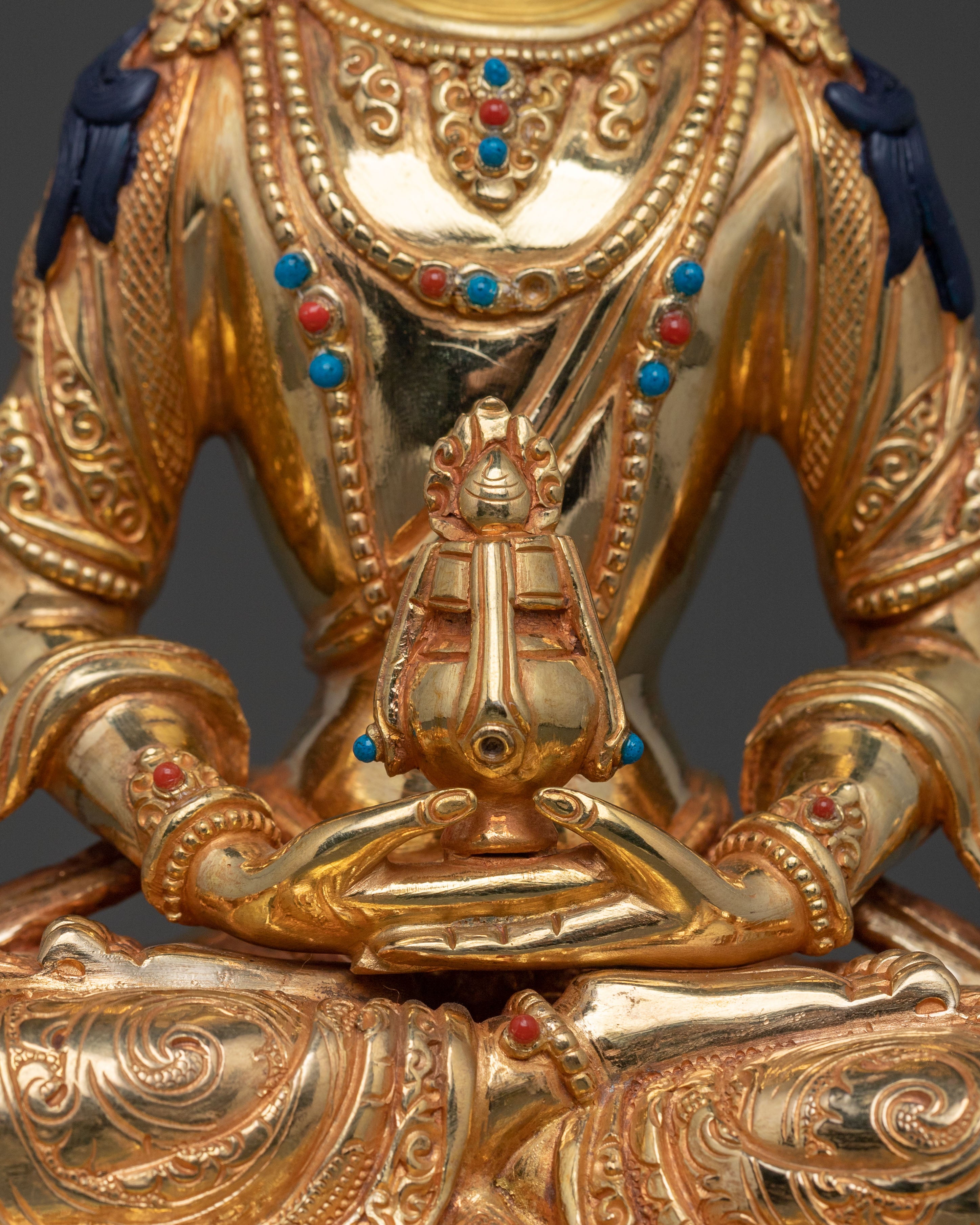 Seven Boddhisattva Tibetan Statue Set in Brilliant 24K Gold