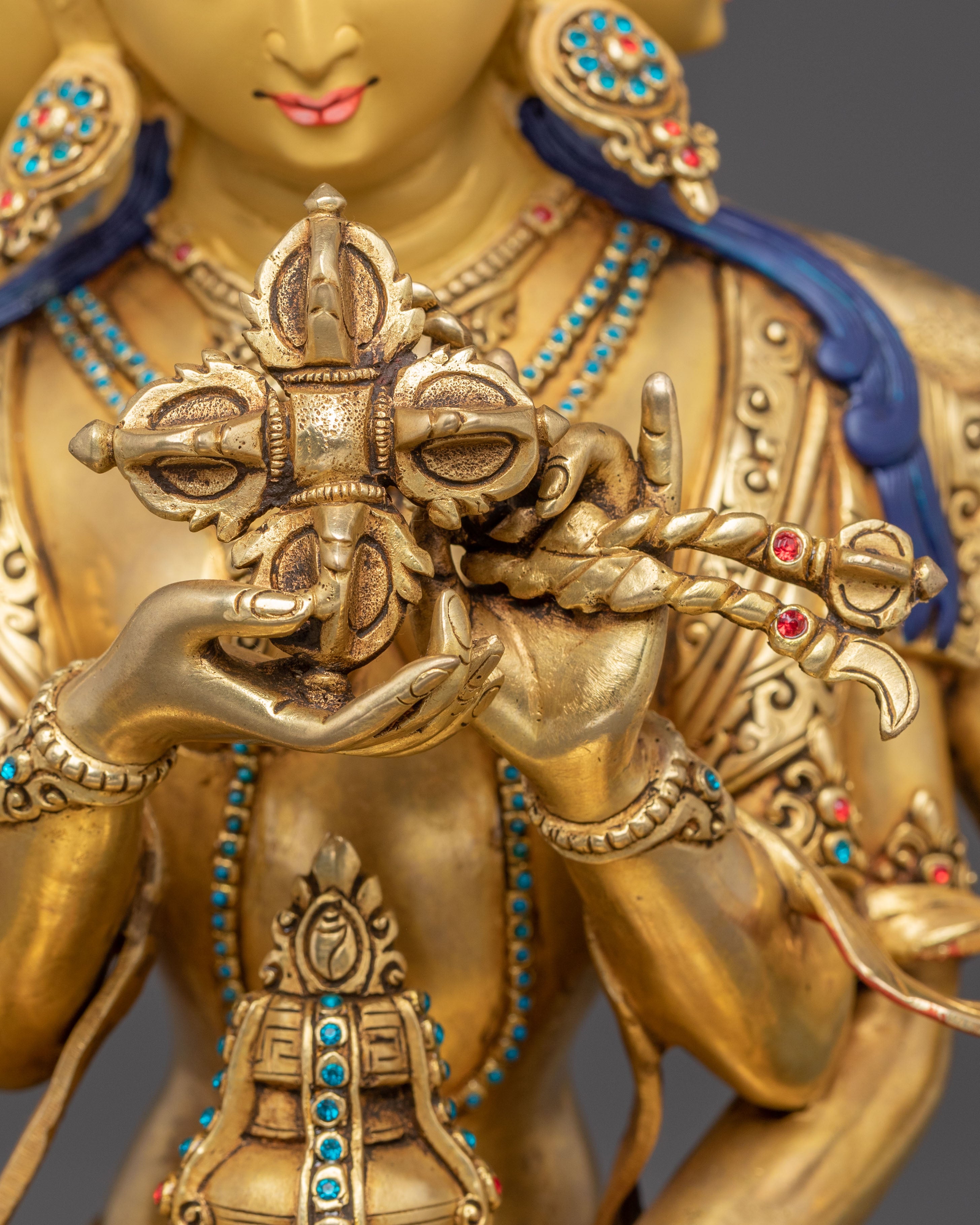 Tibetan Buddhism Deity Namgyalma Statue: Hand-Gilded Copper Masterpiece