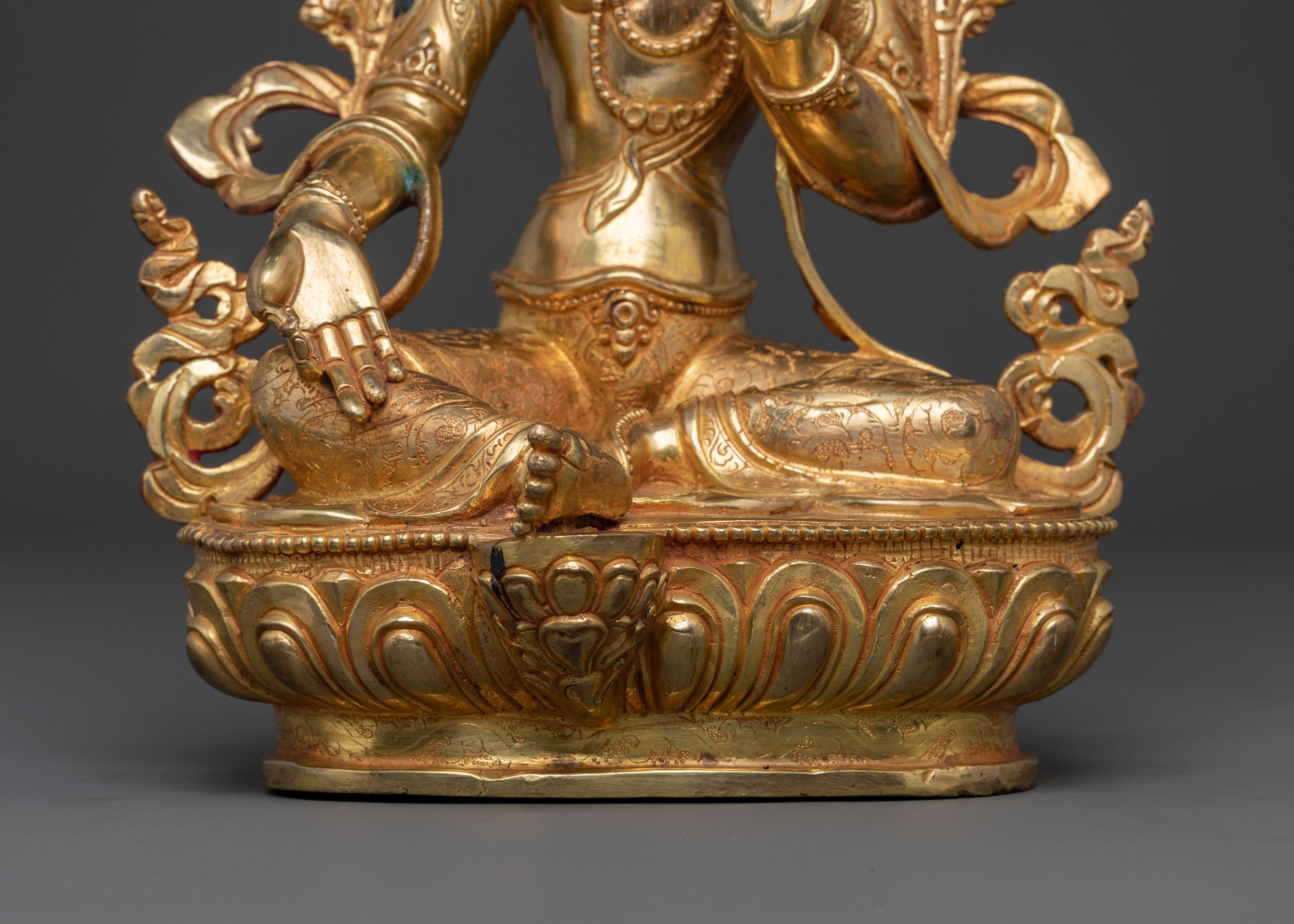 Handcrafted Green Tara Statue | Mother Figurine