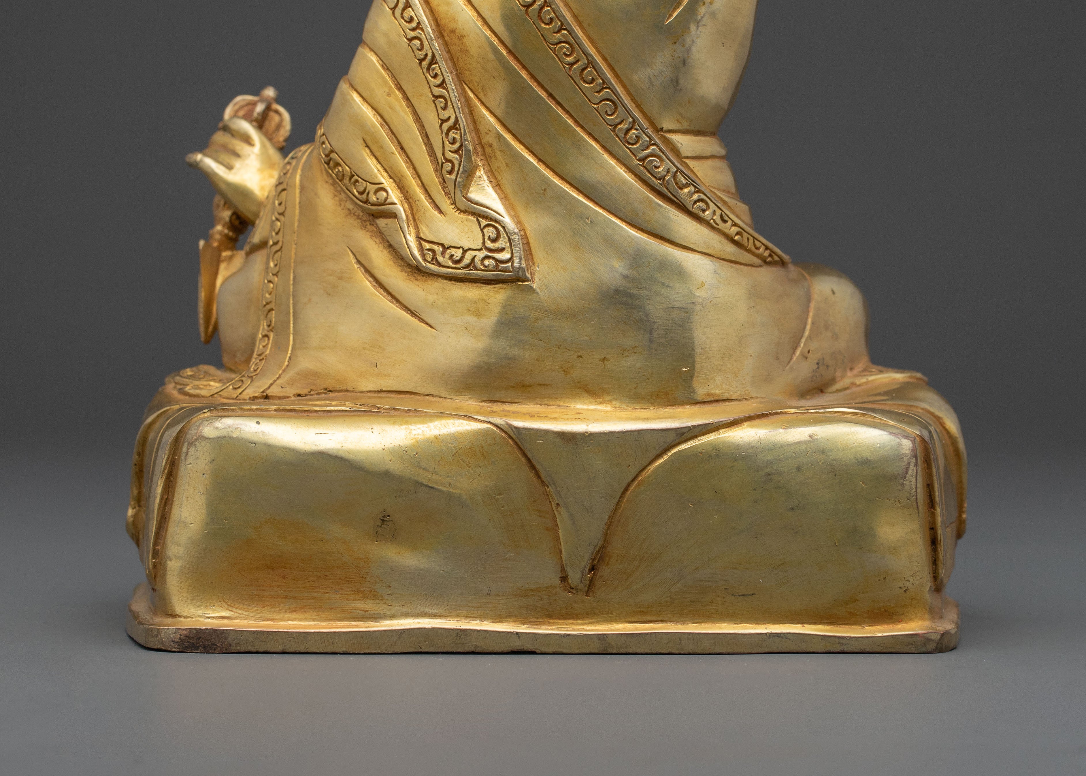 Handcrafted Dudjom Lingpa Statue – 24K Gold Gilded Statue