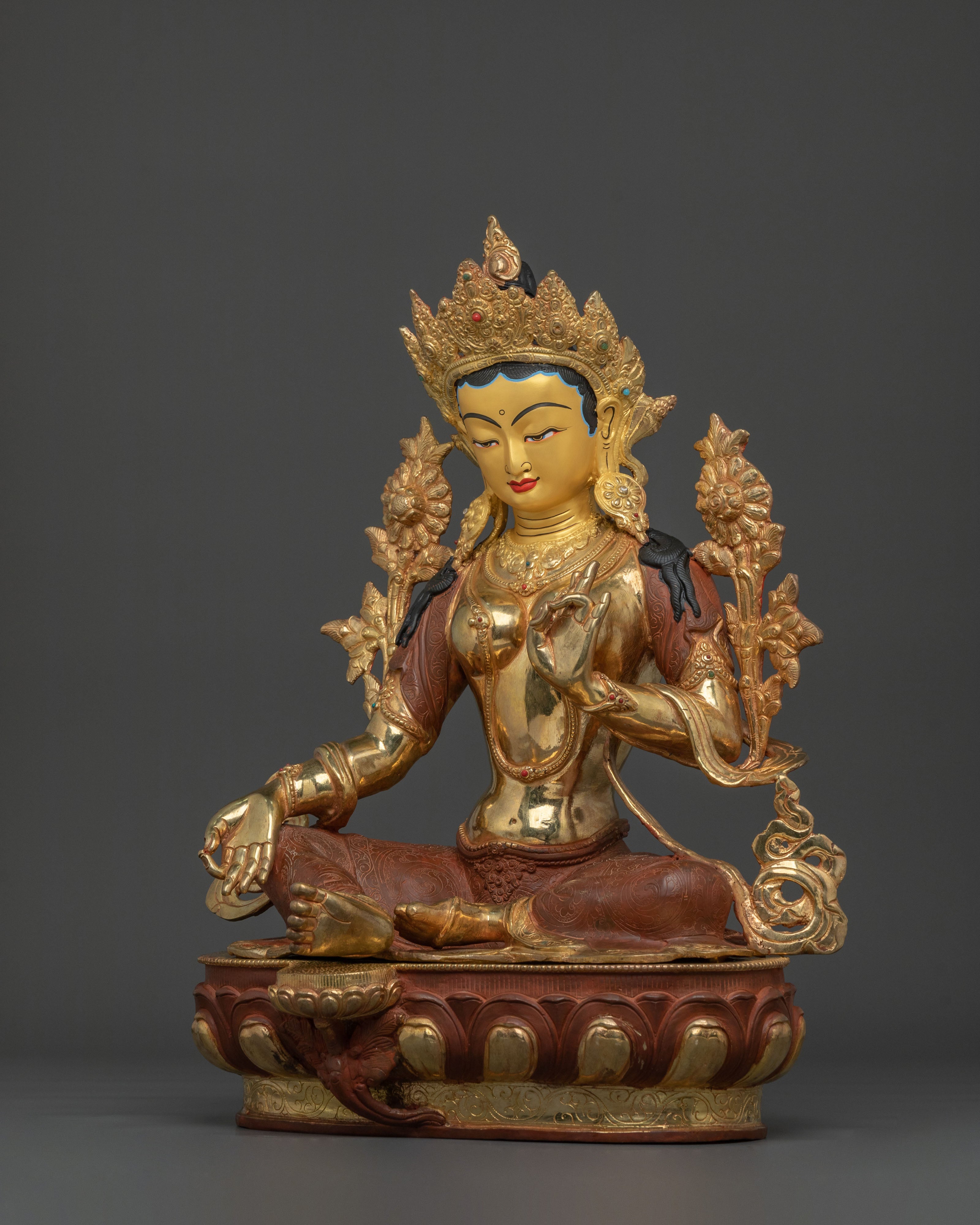 Green Tara Spiritual Statue | Home Shrine Decor