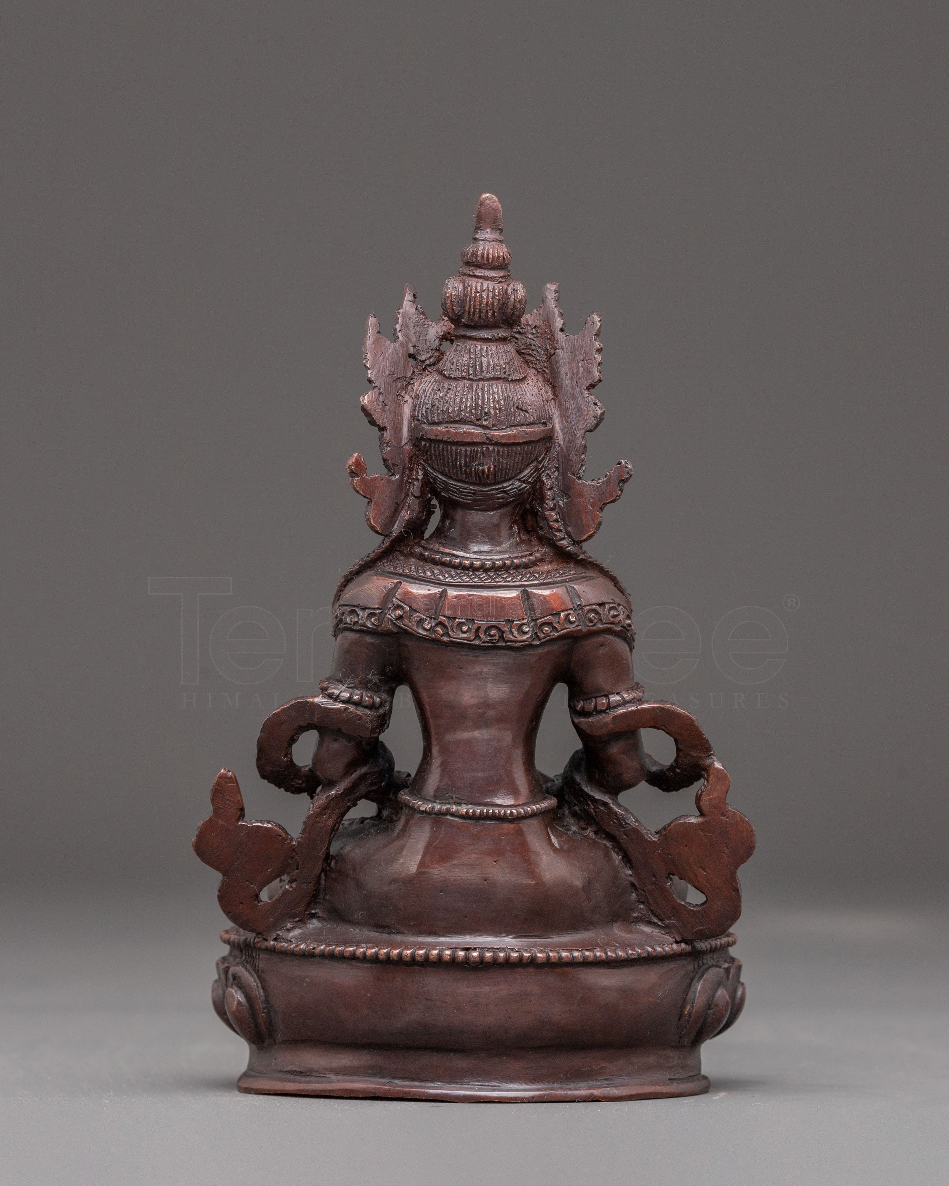 Handmade Amitayus Oxidized Copper Statue | Buddha of Infinite Life