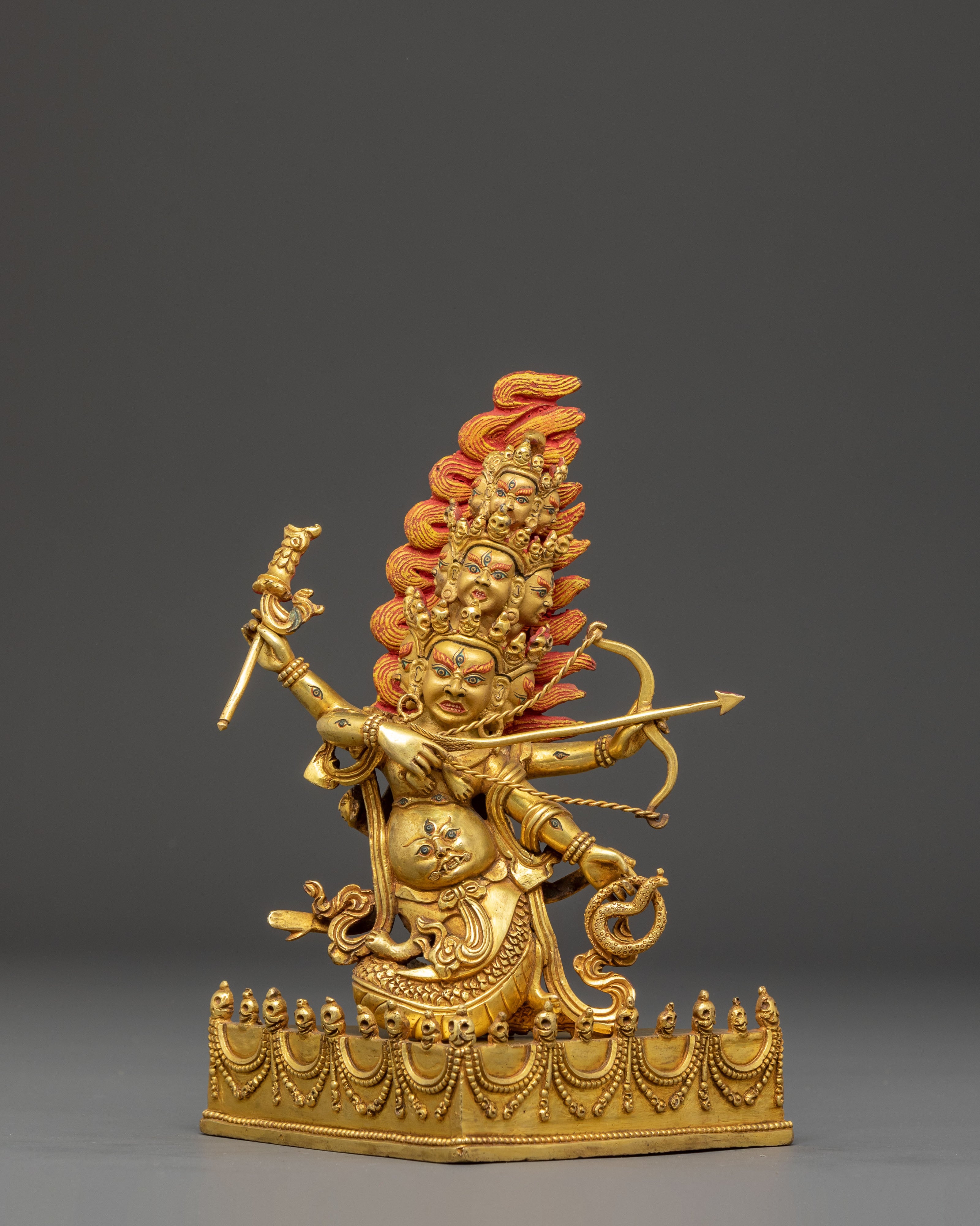 Golden Rahula Handmade Statue | Fierce Protector Deity