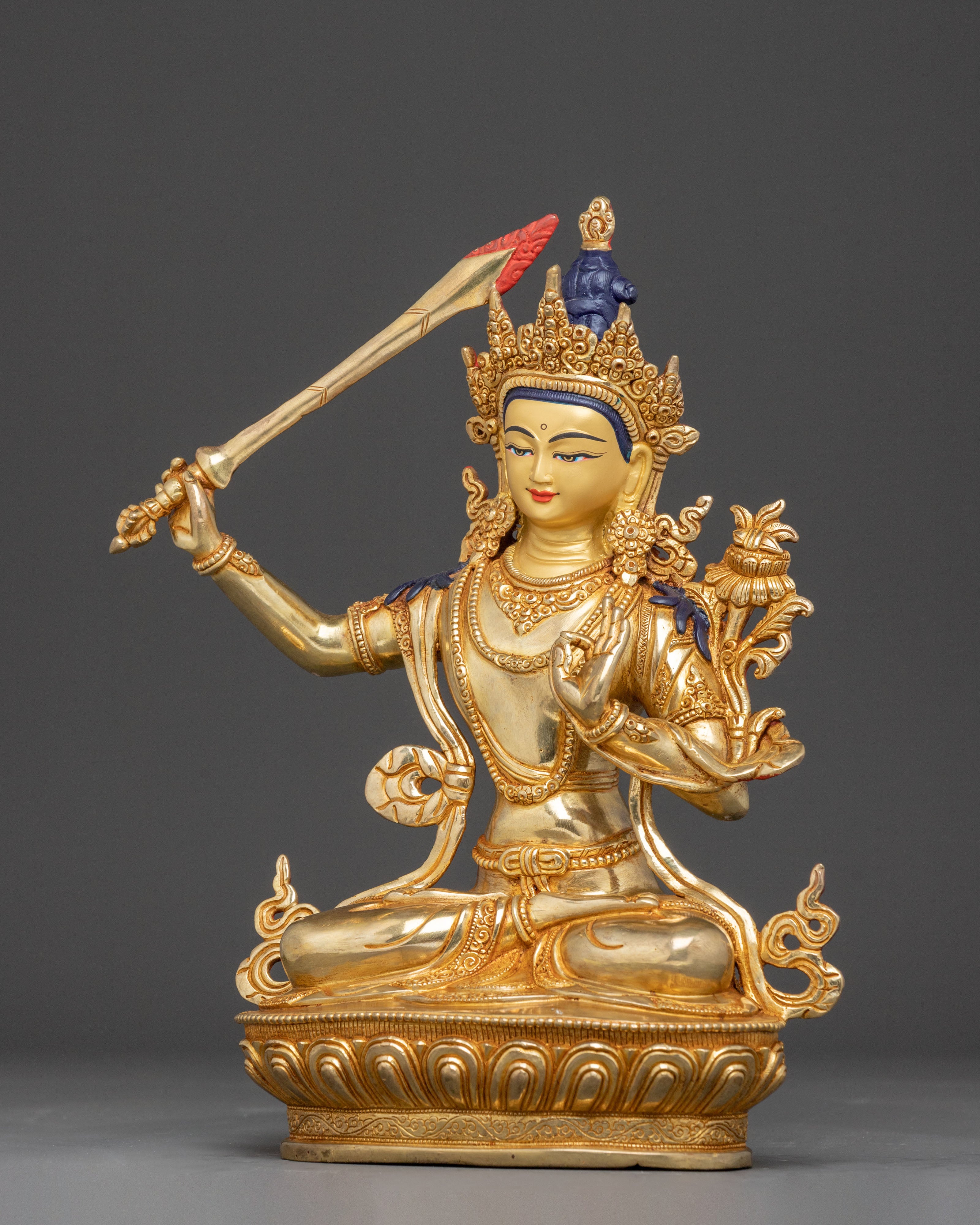 Golden Statue of Manjushri | Wisdom Bodhisattva
