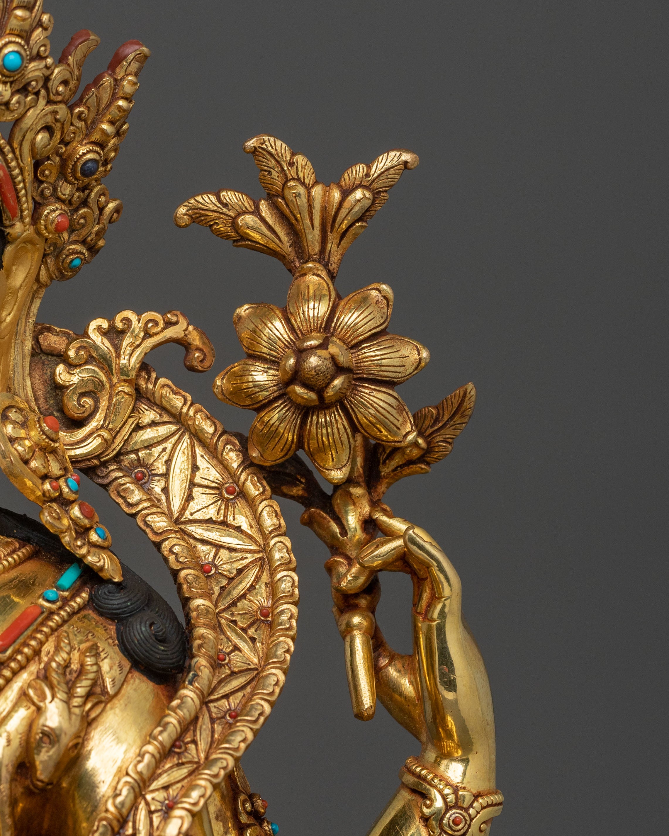 Four-Armed Chenrezig Copper Statue | Home Decor