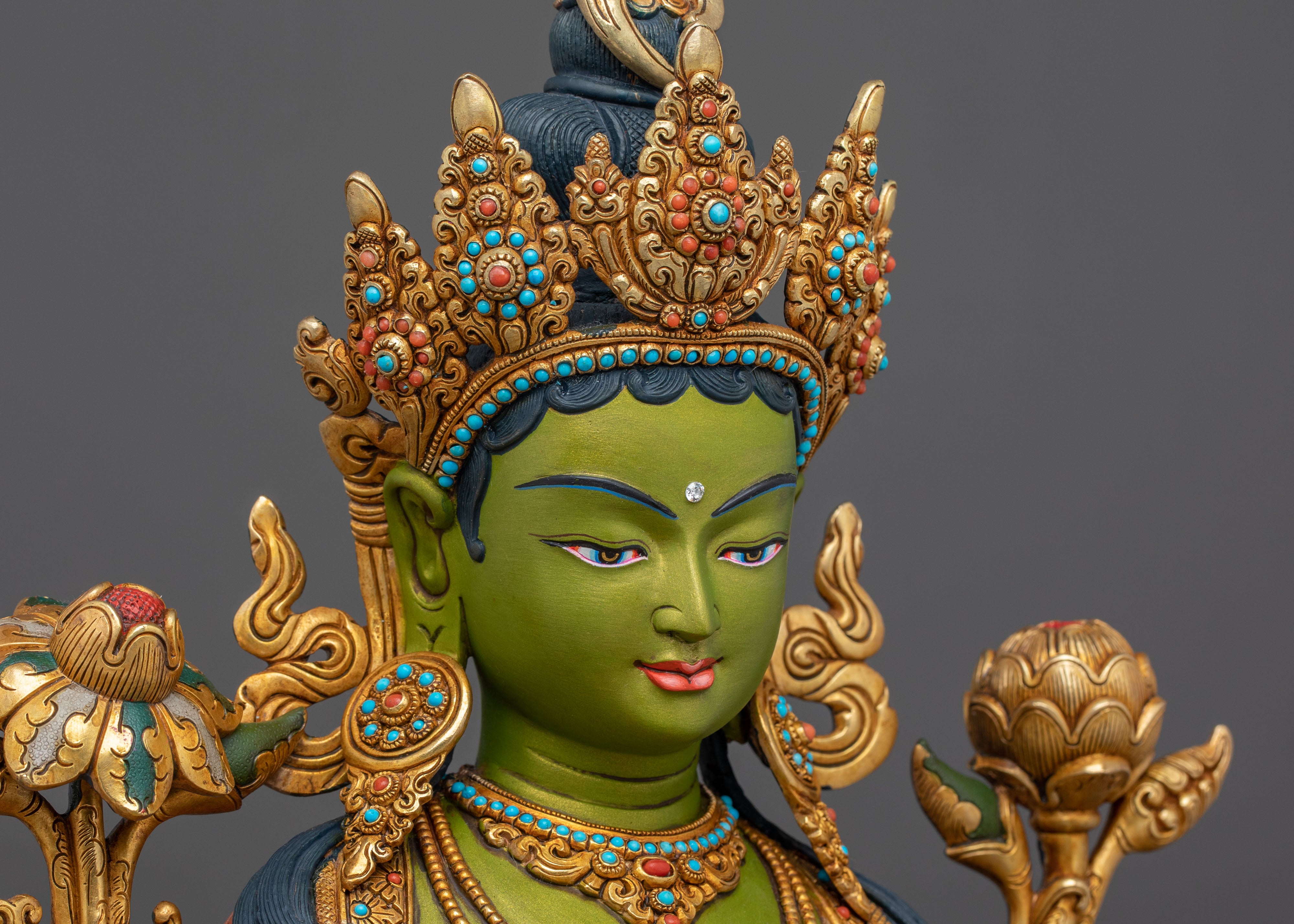 Green Tara Statue | Peaceful Buddhist Guardian
