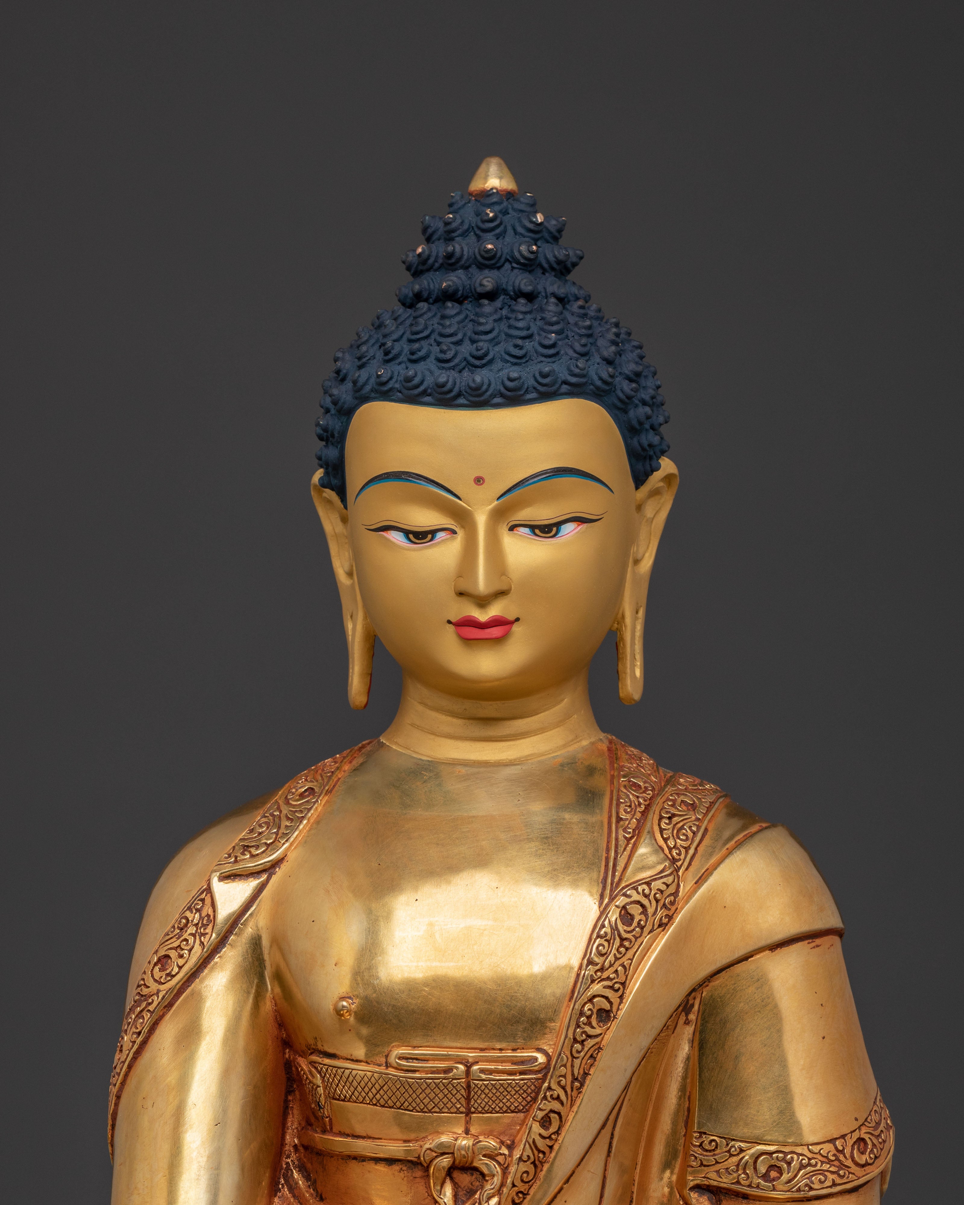 Shakyamuni Buddha Statue | 24K Gold Gilded Figure