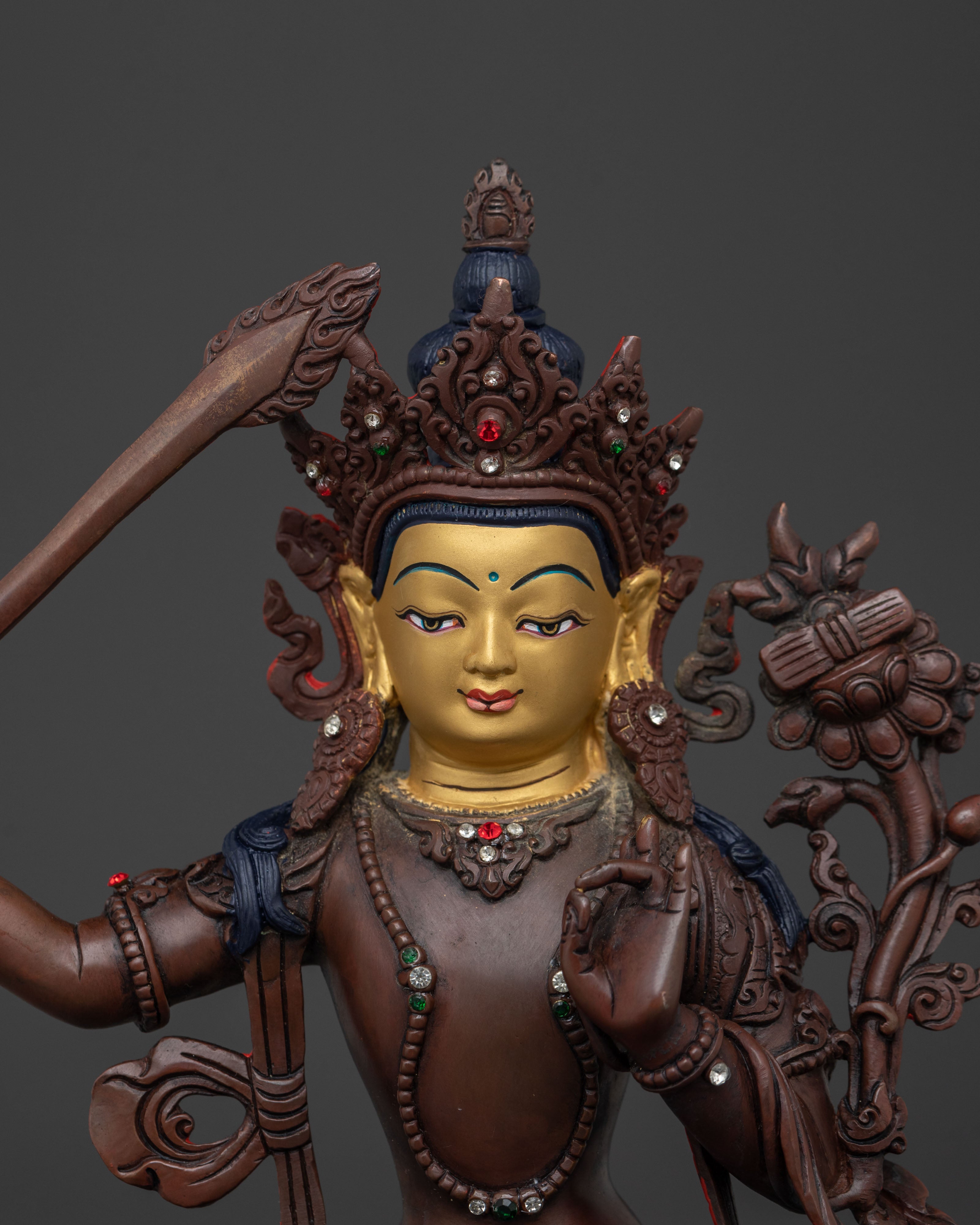 Bodhisattva Manjushri Statue of Ultimate Wisdom | Sacred Buddhist Altar Sculpture
