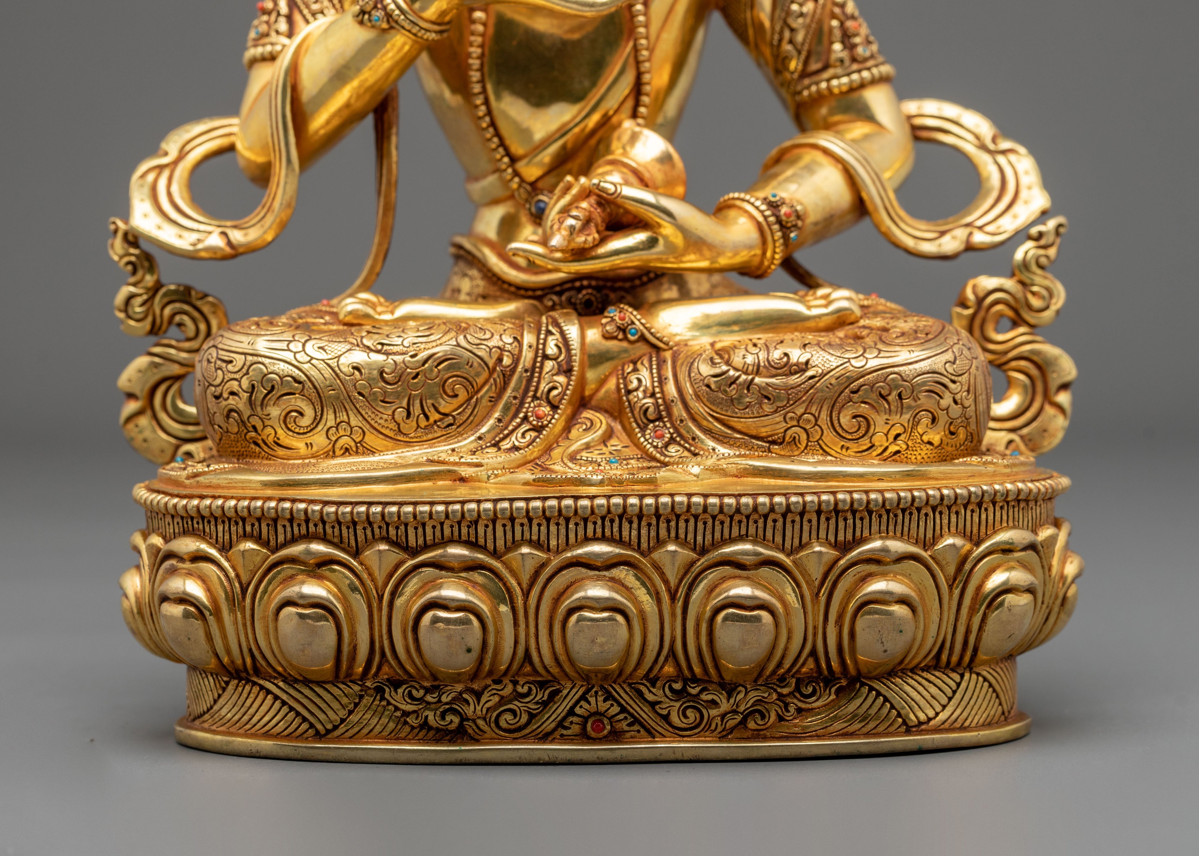Vajrasattva Sculpture | 24K Gold Gilded Deity Figurine