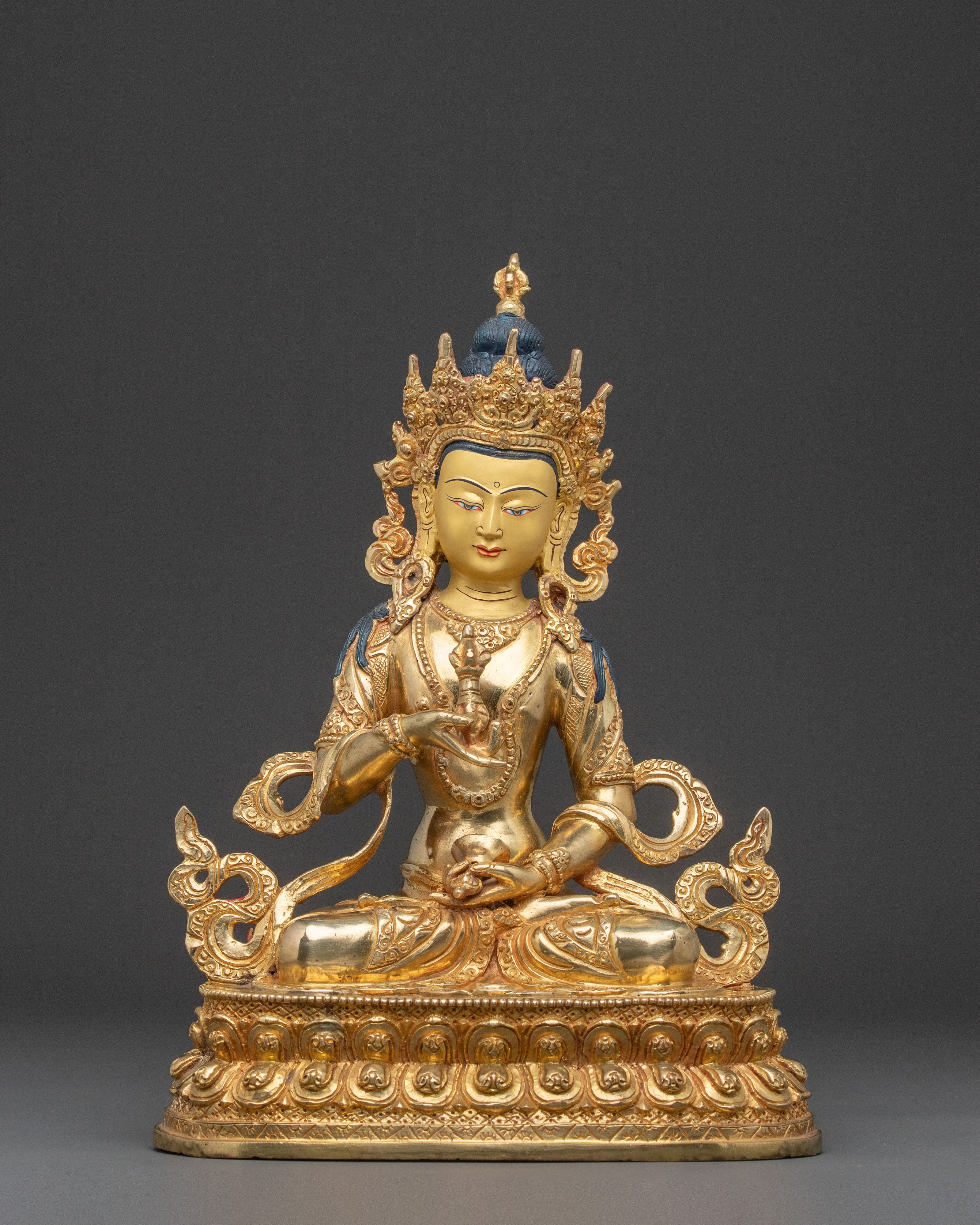 Divine Vajrasattva Golden Statue | 24k Gold Glided Sculpture