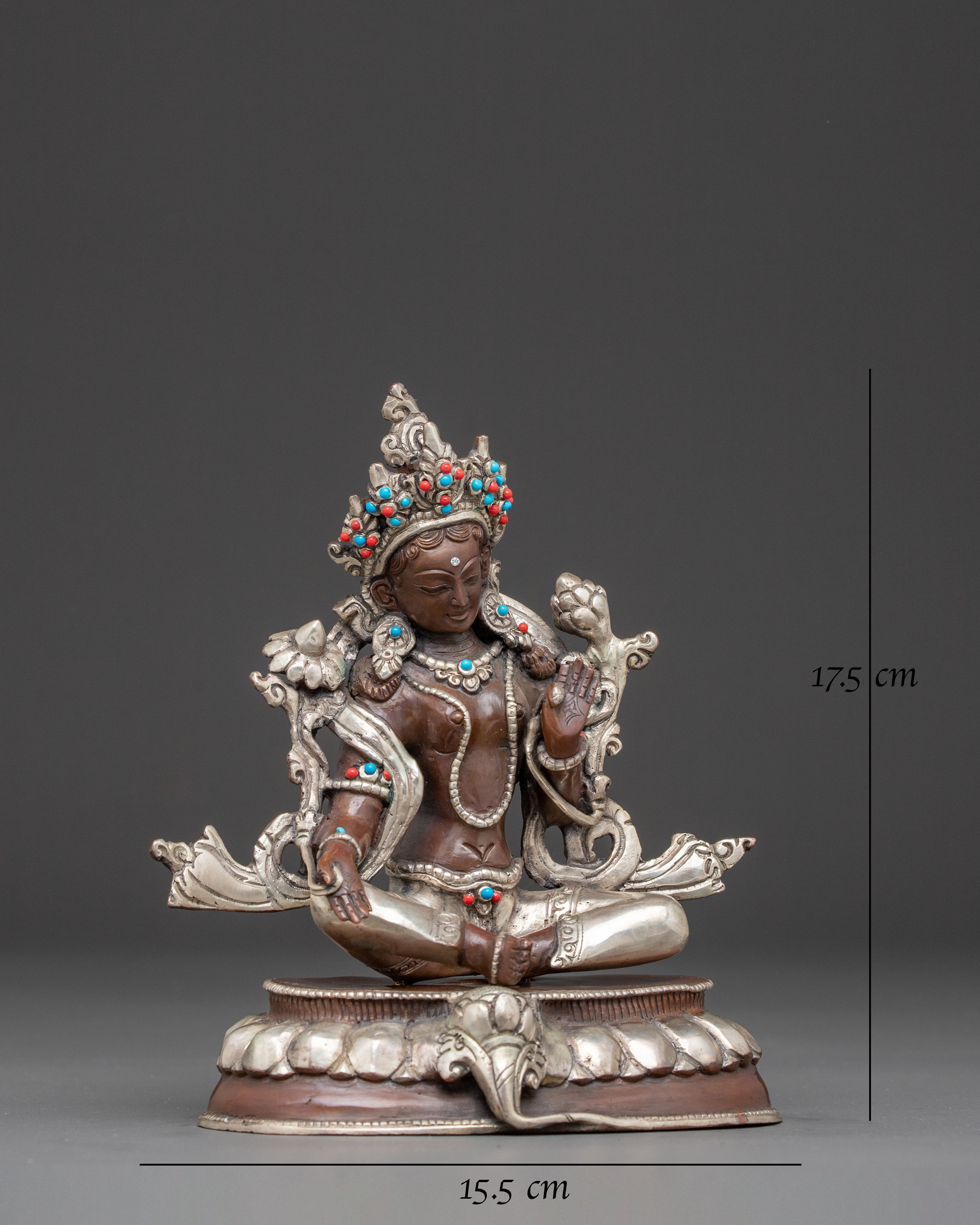Serene Buddhist Green Tara Handmade Statue