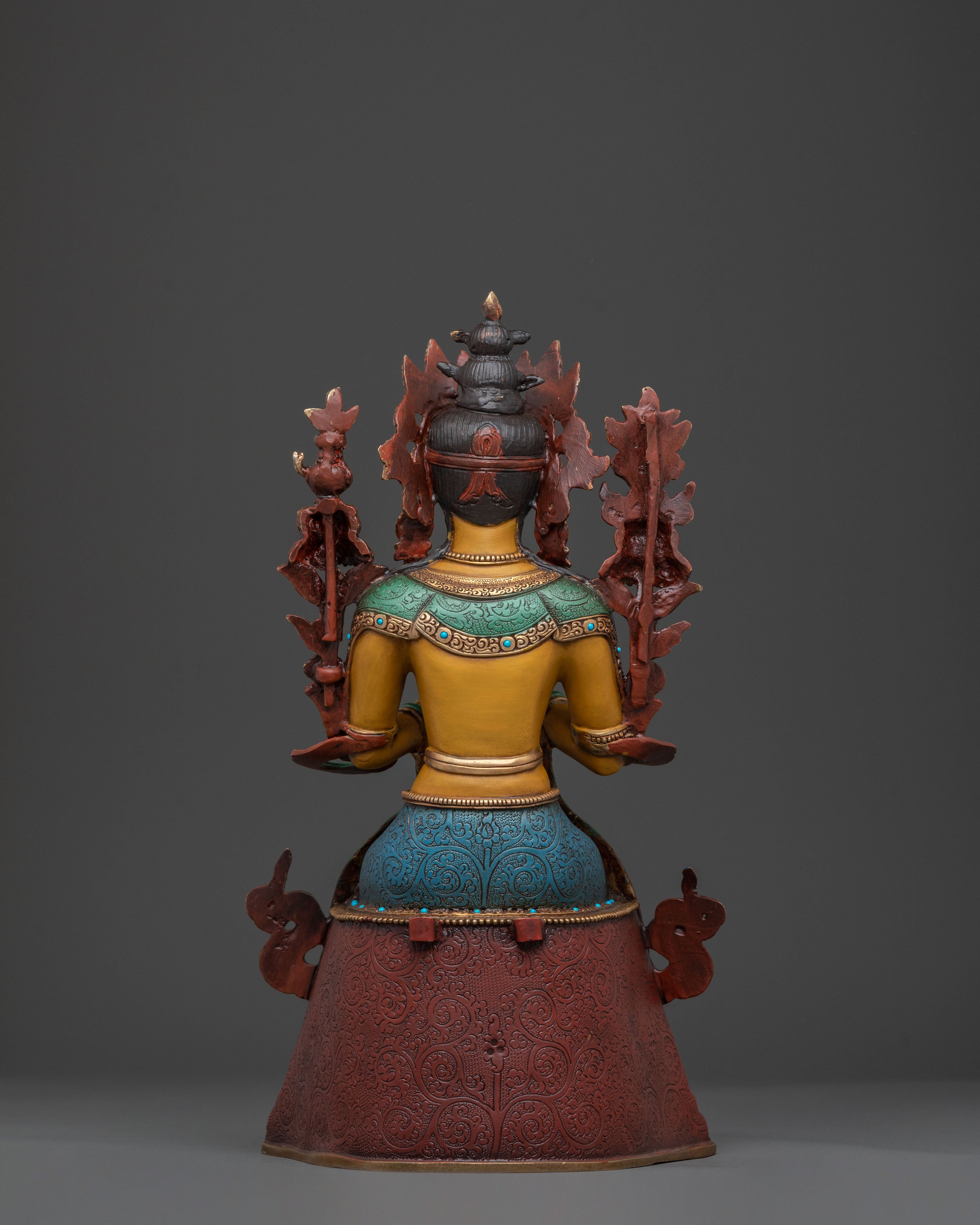 Maitreya Buddha Statue: 24K Gold Gilded Figurine