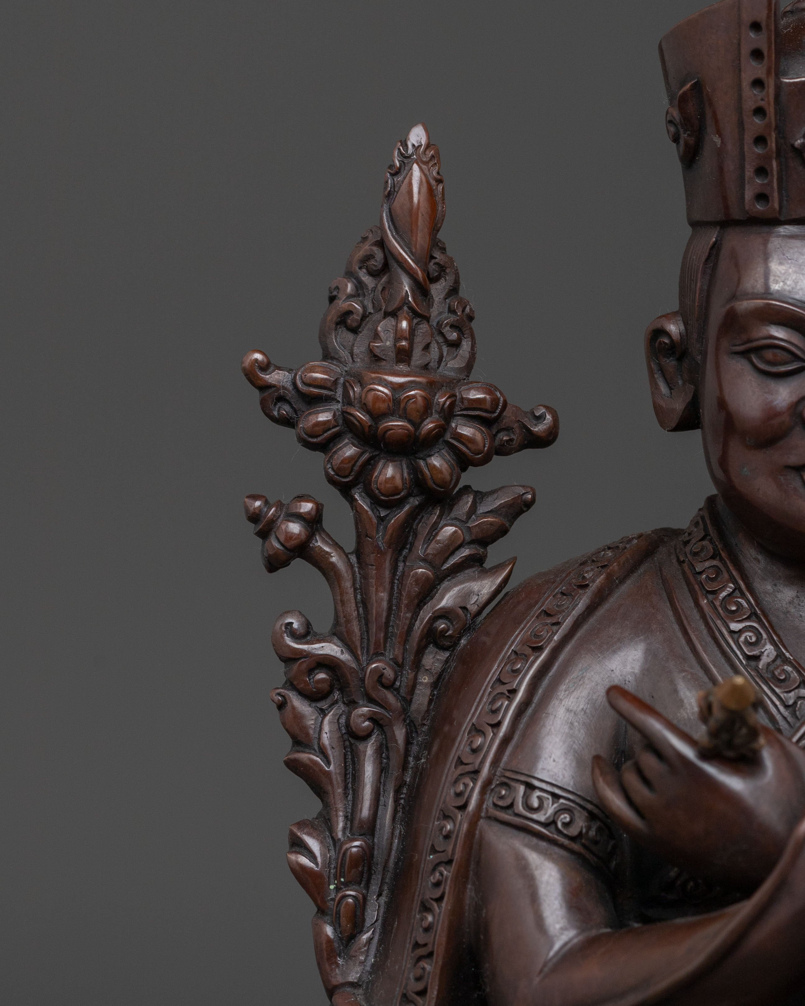16th Karmapa Meditation Oxidized Copper Statue | Meditation Altar
