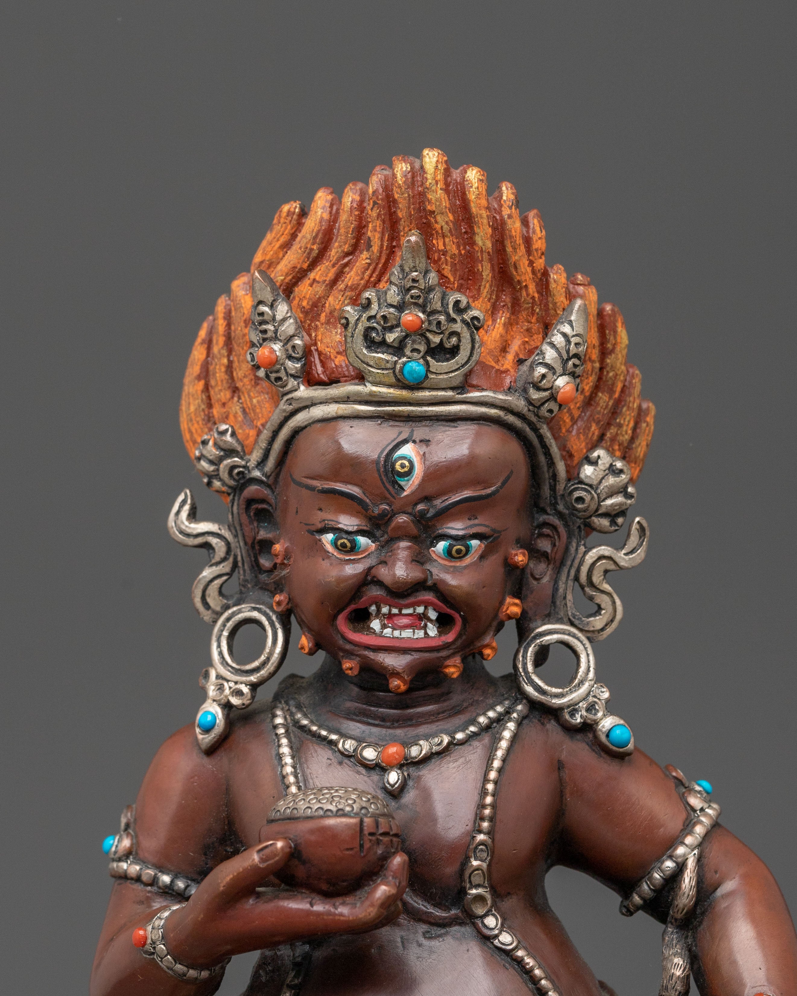 Black Dzambhala Oxidized Copper Sculpture | Wealth God