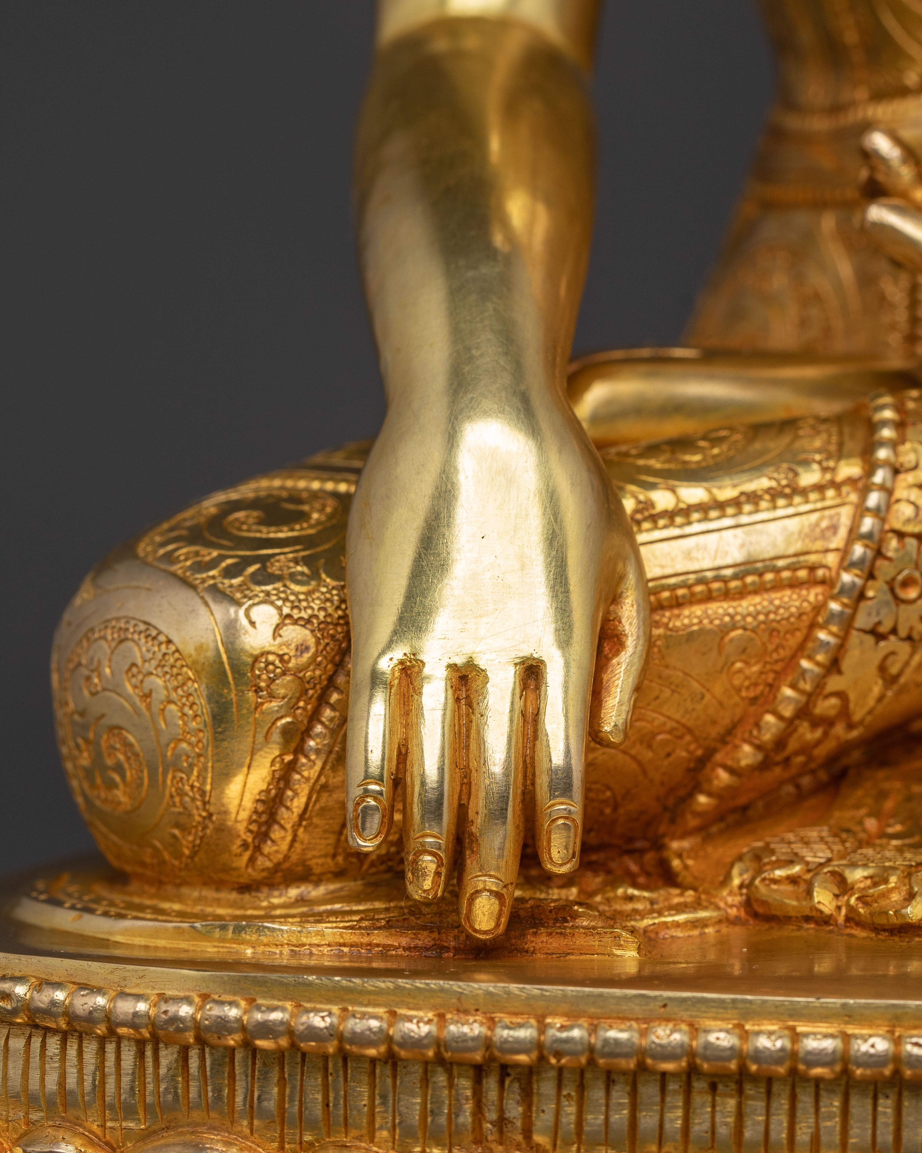 Radiant Tibetan Shakyamuni Buddha Handcrafted Statue