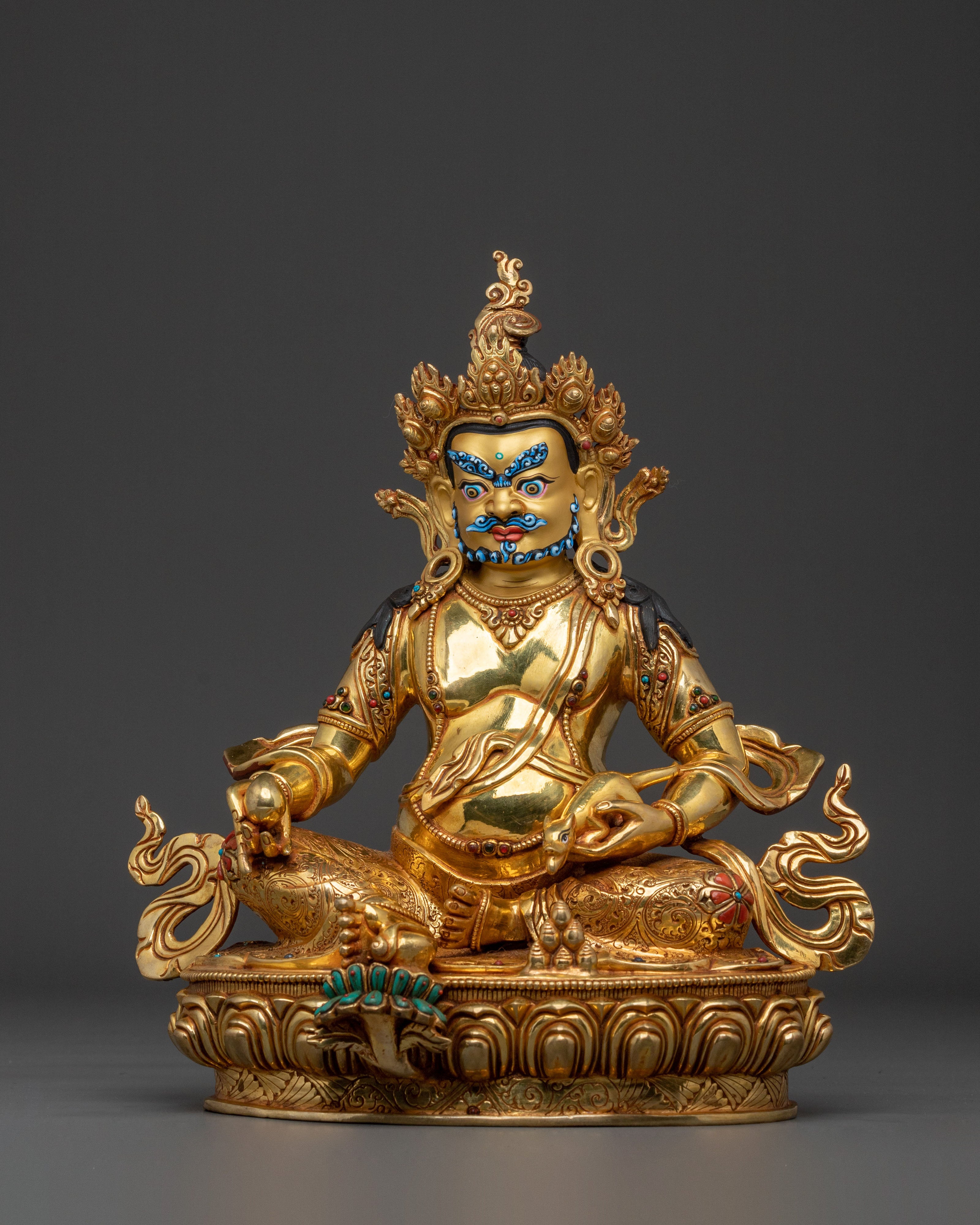 Handcrafted Dzambhala Buddhist Statue | 24K Gold Gilded