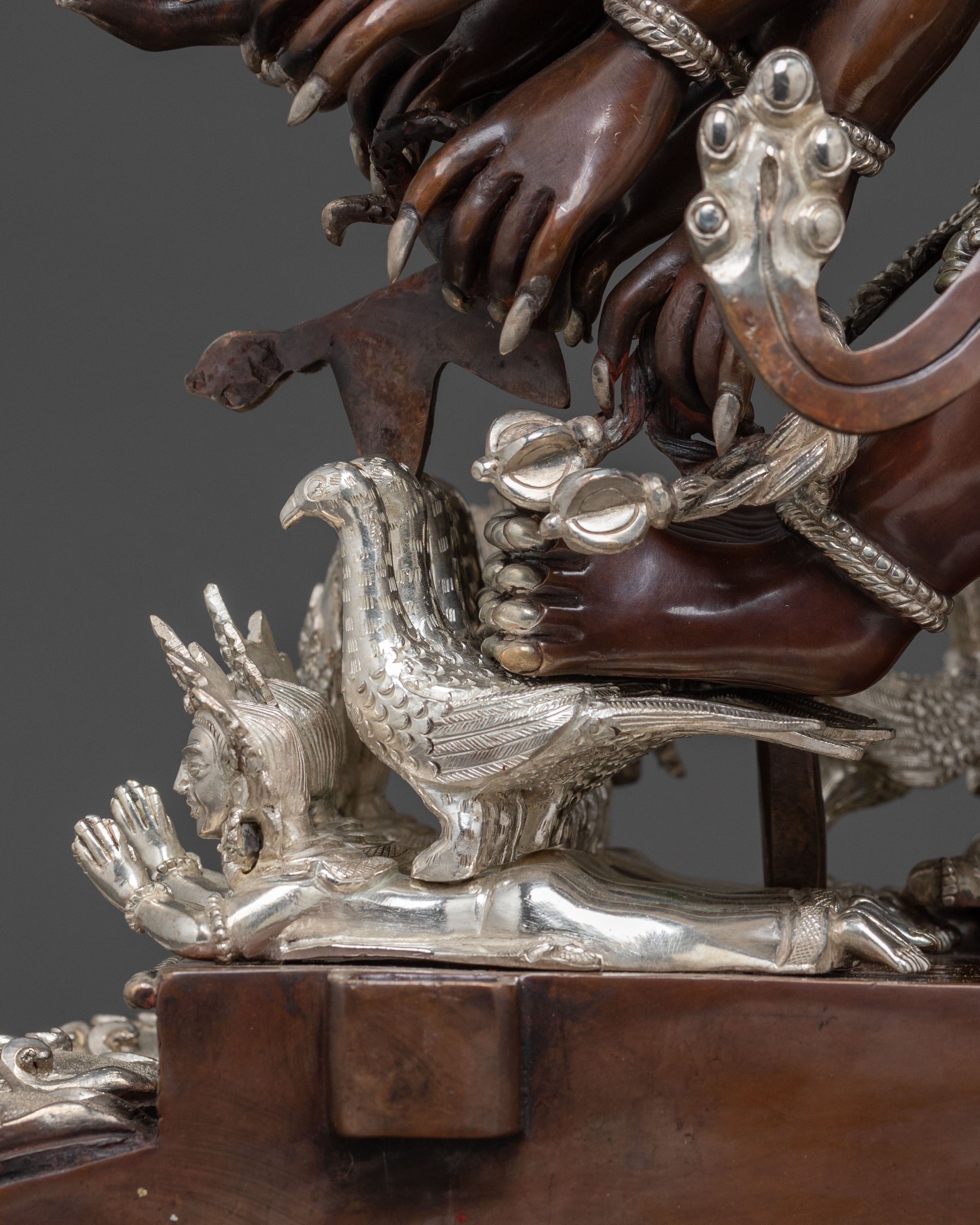 Oxidized Copper Yamantaka Statue | Buddhist Altar Decor