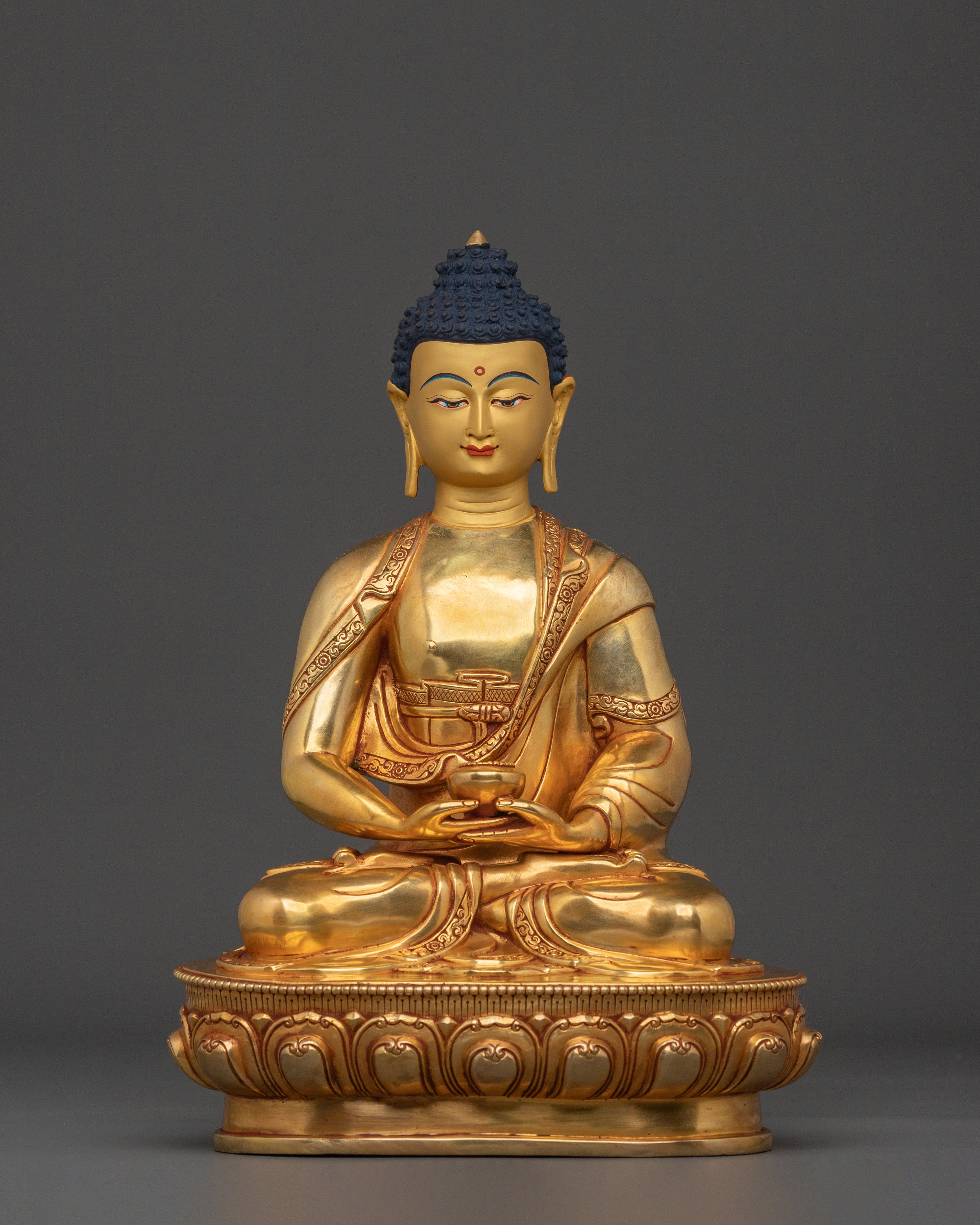 Hand Carved Amitabha Buddha Sacred Statue | Symbol of Infinite Light