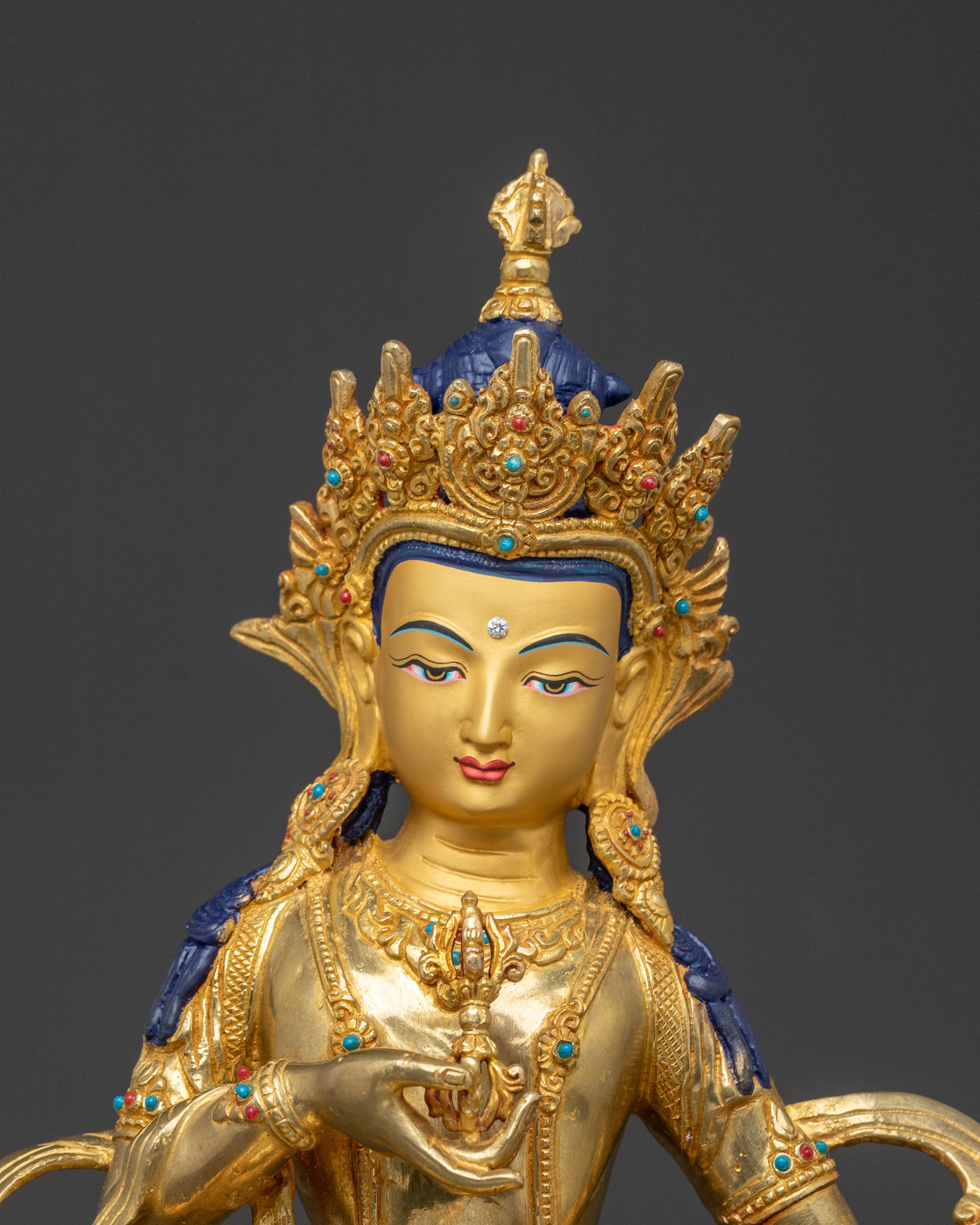 Guardian Vajrasattva Golden Statue: Handcrafted in Nepal