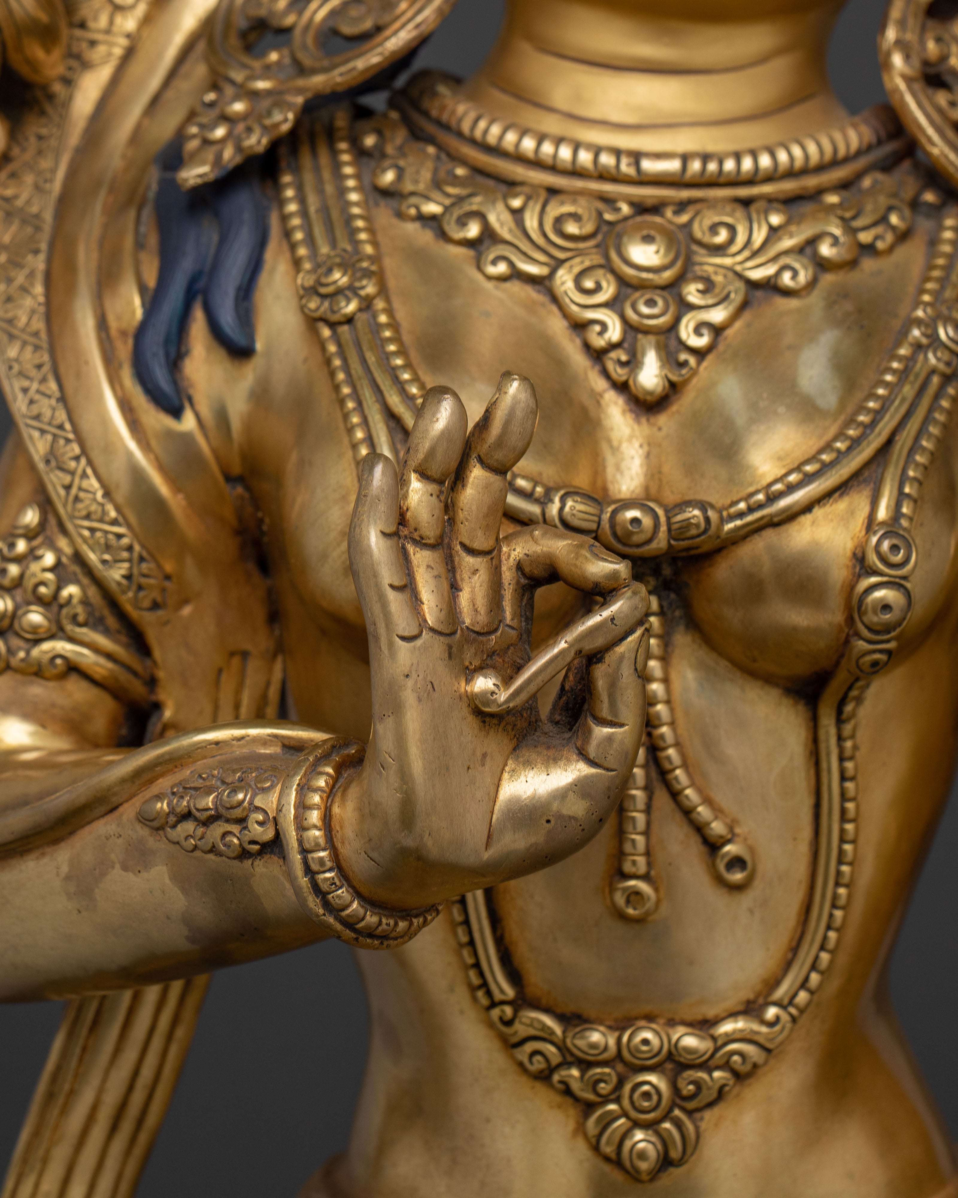 Exquisite Standing Tara Statue | 24K Gold Gilded