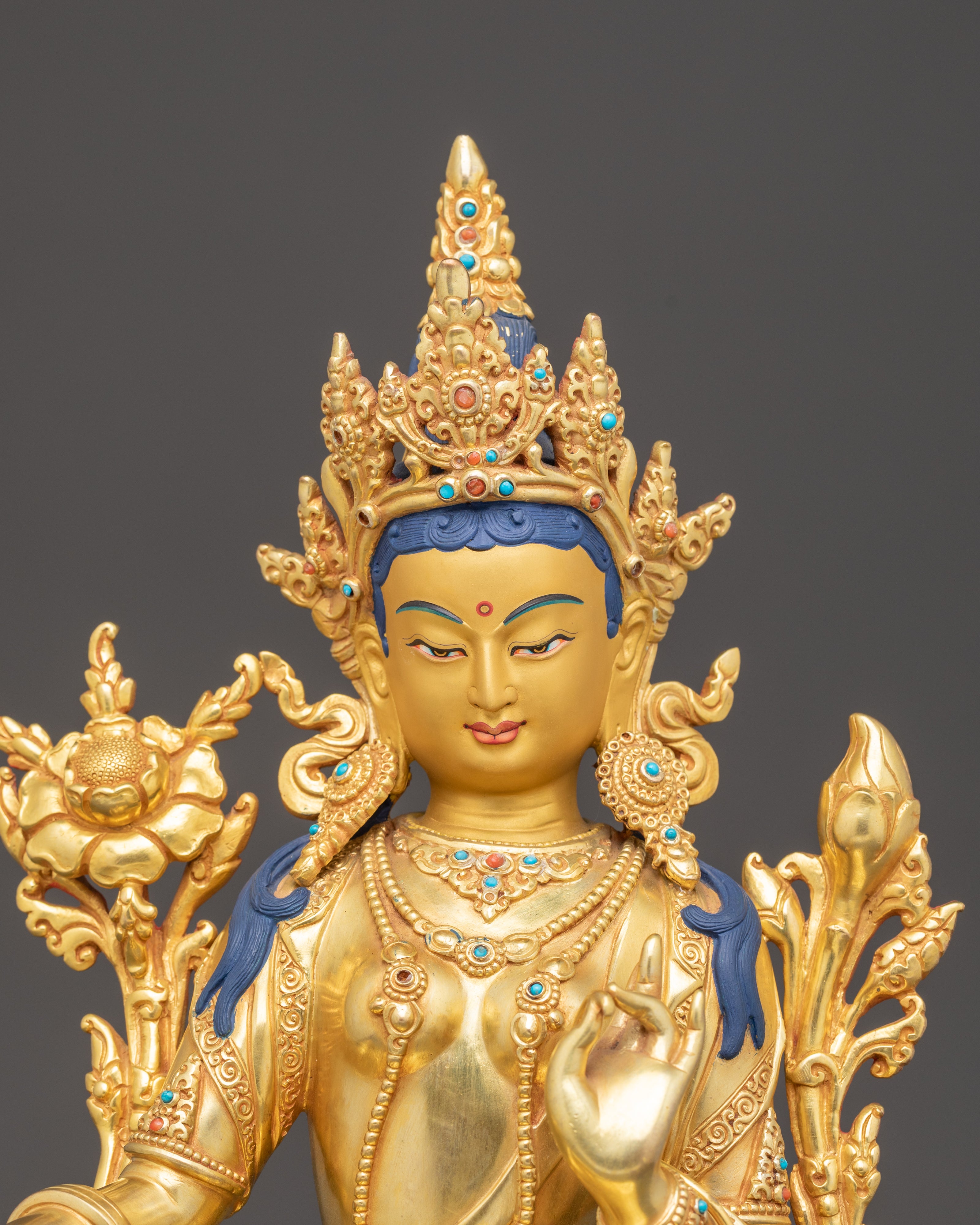 Green Tara Statue: Embodiment of Enlightened Action