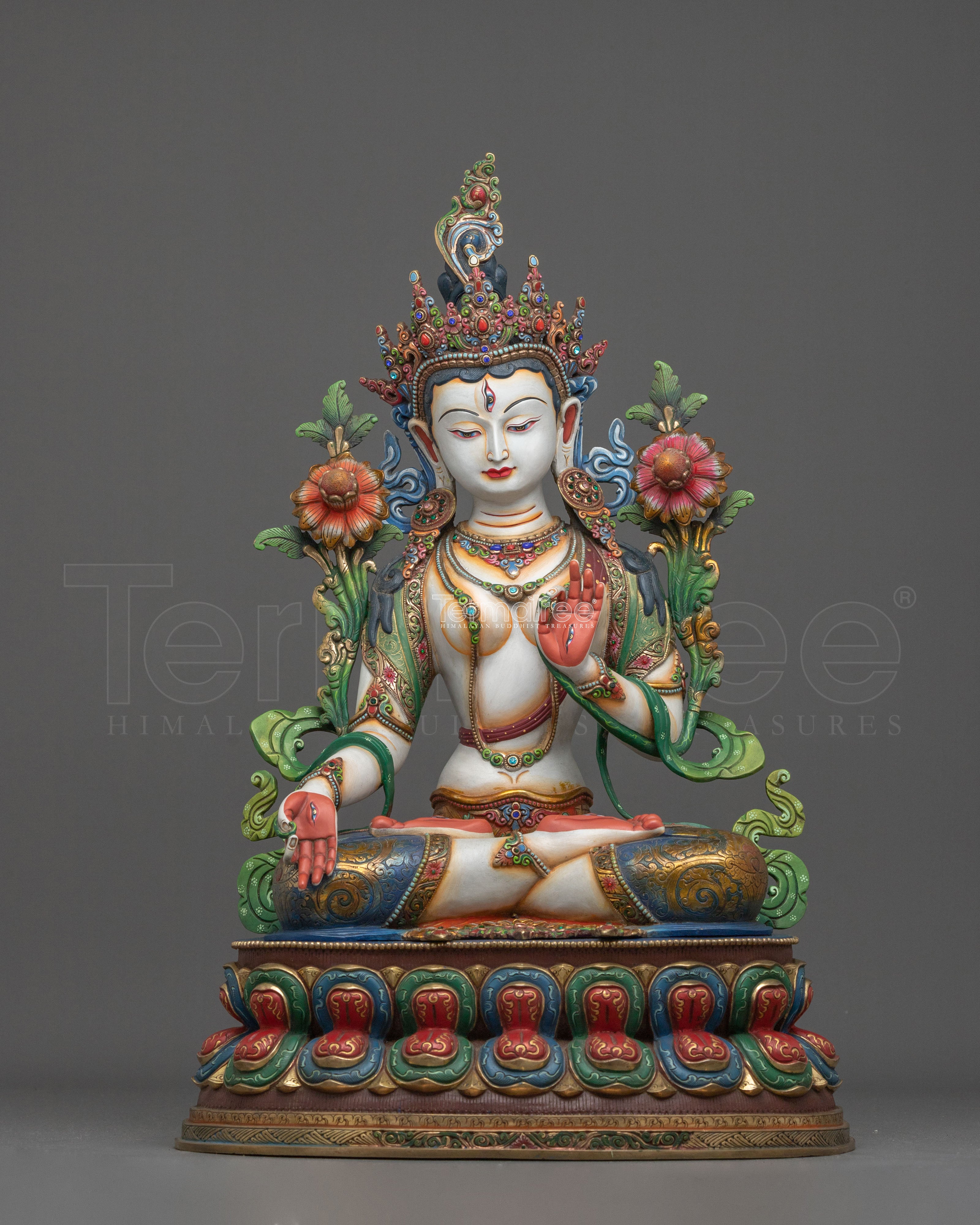 White Tara Compassion Goddess Sculpture | Buddhist Decor