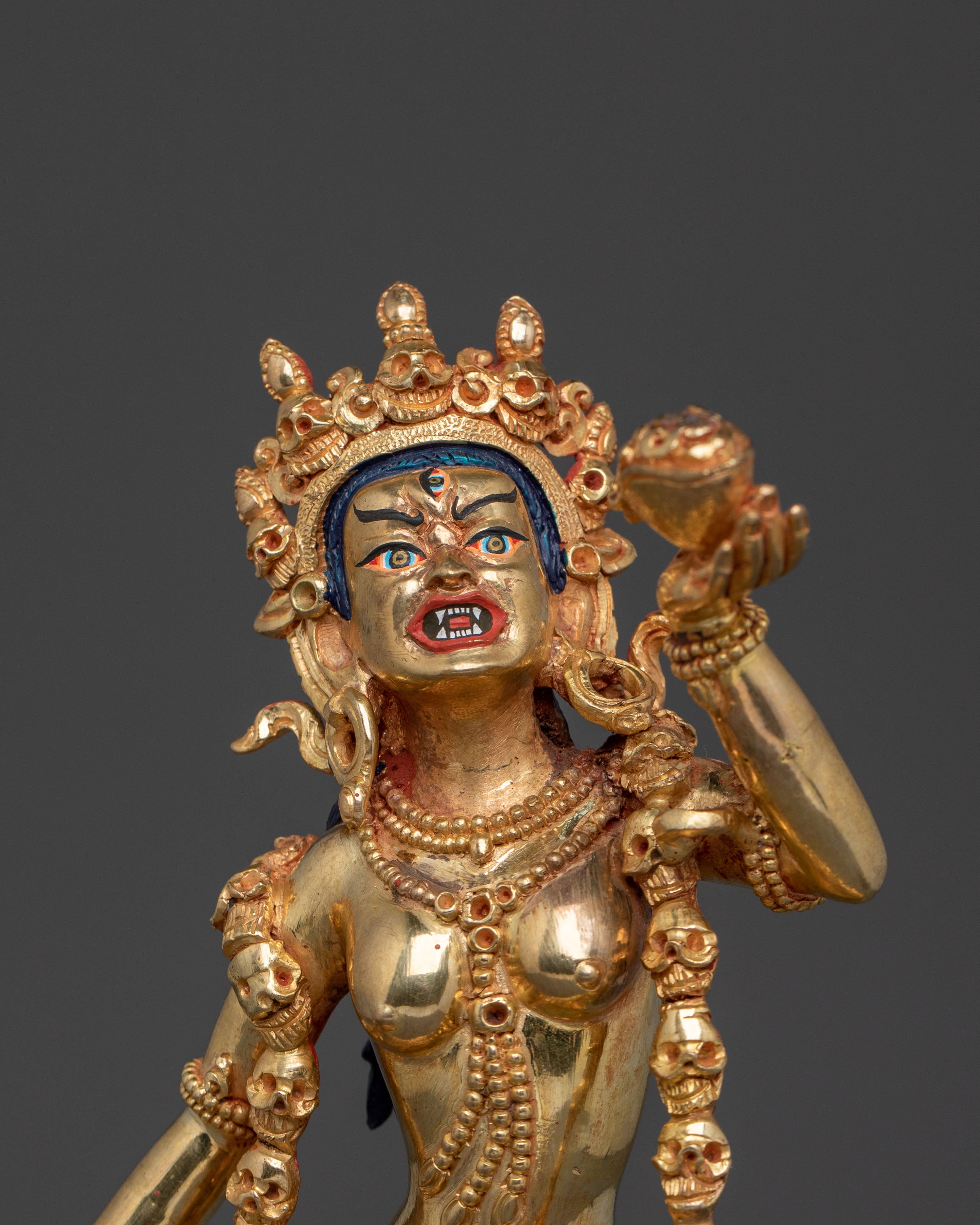 Vajrayogini Statue Buddhist Altar Decor: 24K Gold Gilded Artwork