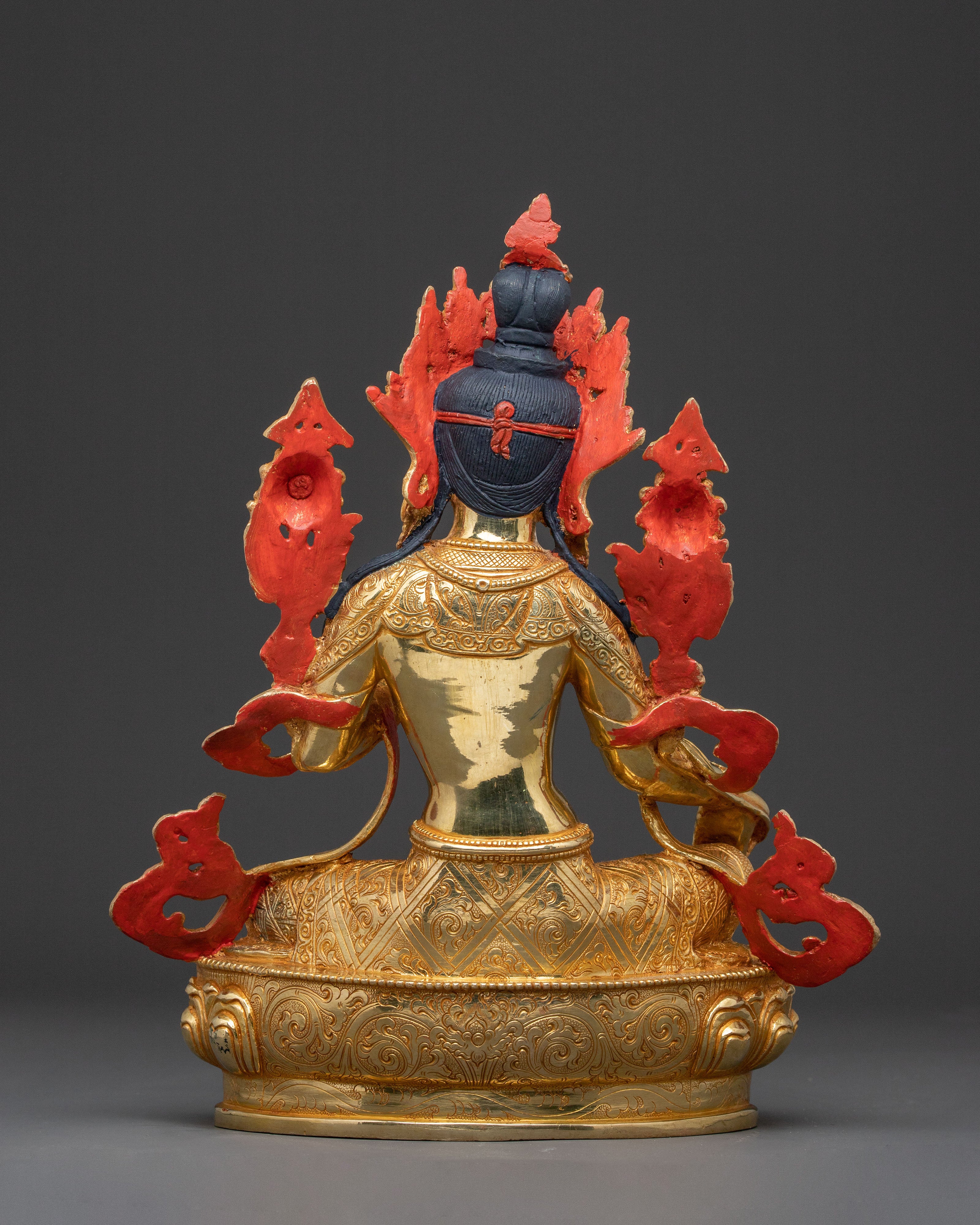 Green Tara Statue with 24K Gold Gilding
