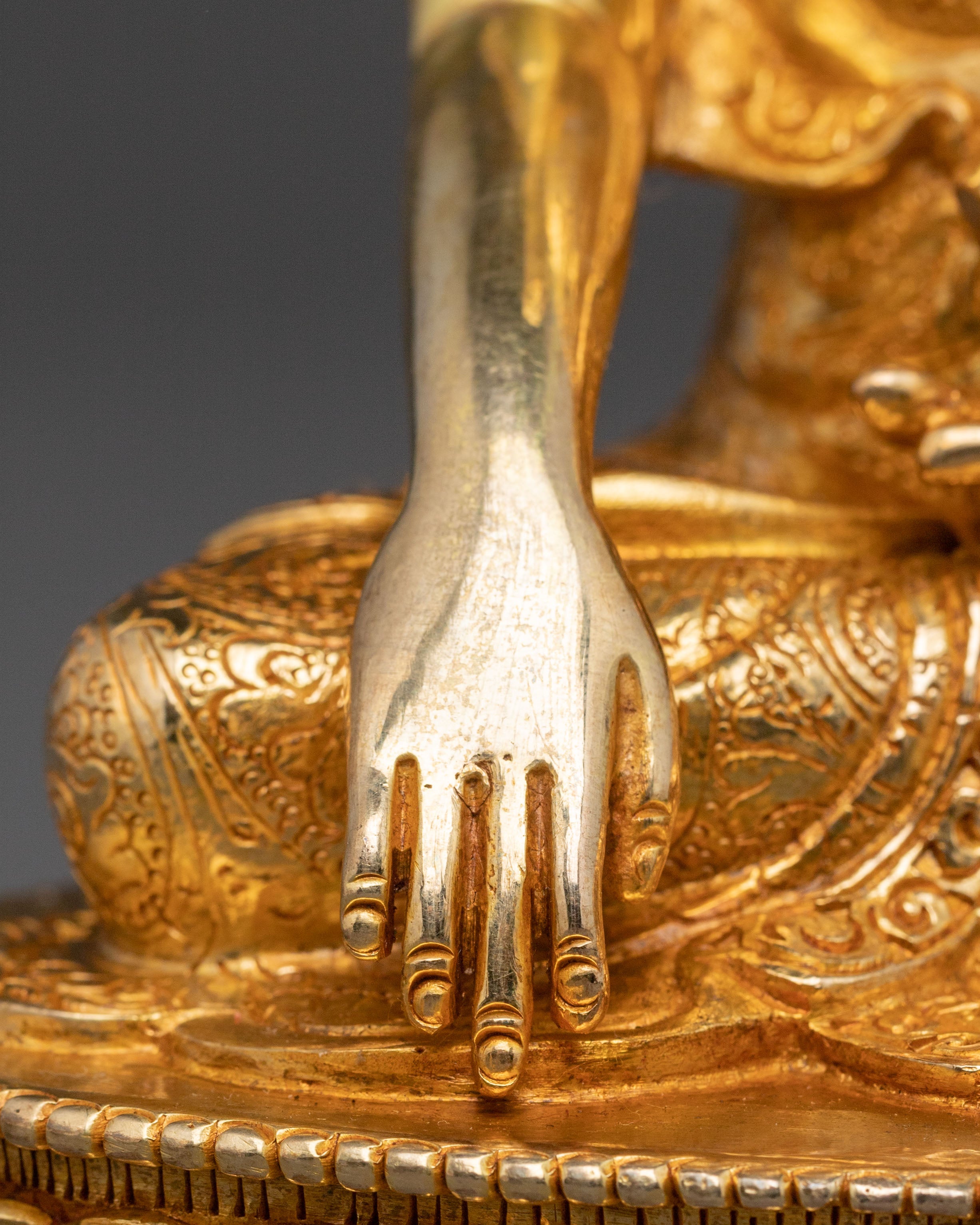 Timeless Statue of Shakyamuni Buddha - 24K Gold Gilded Statue