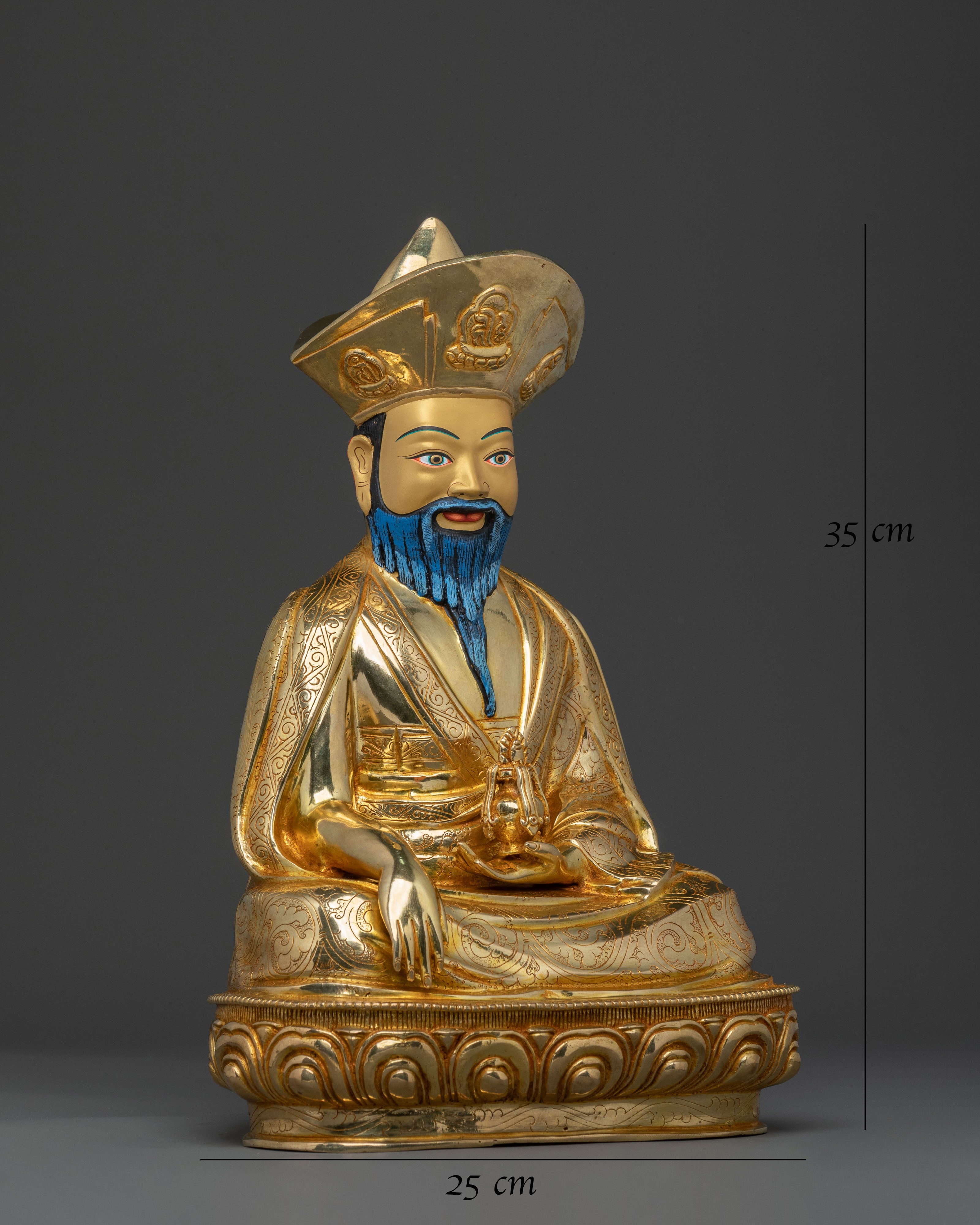 Guru Shapdum Protector Statue in 24K Gold