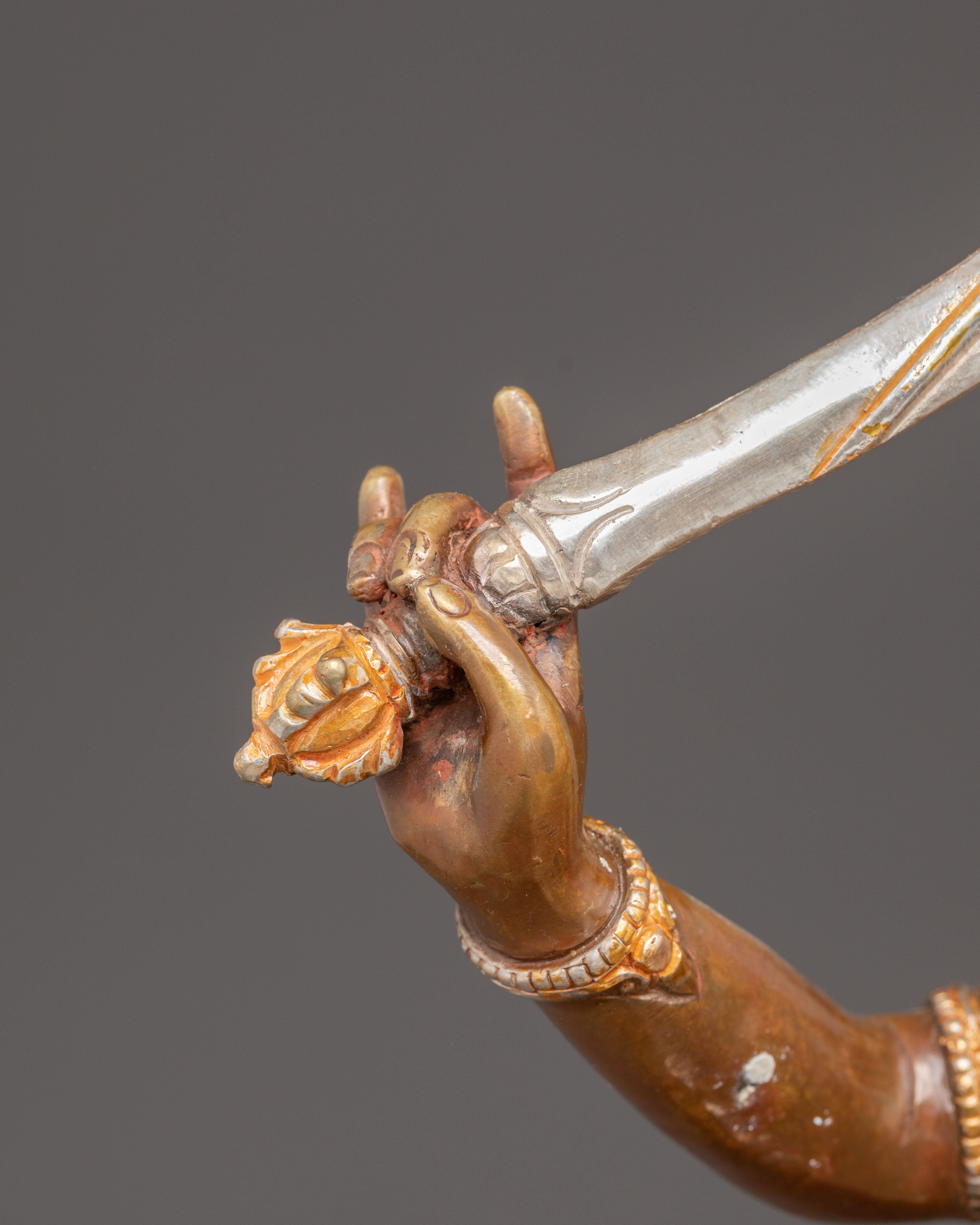 Handmade Manjushri Golden Statue | Symbol of Enlightened Wisdom