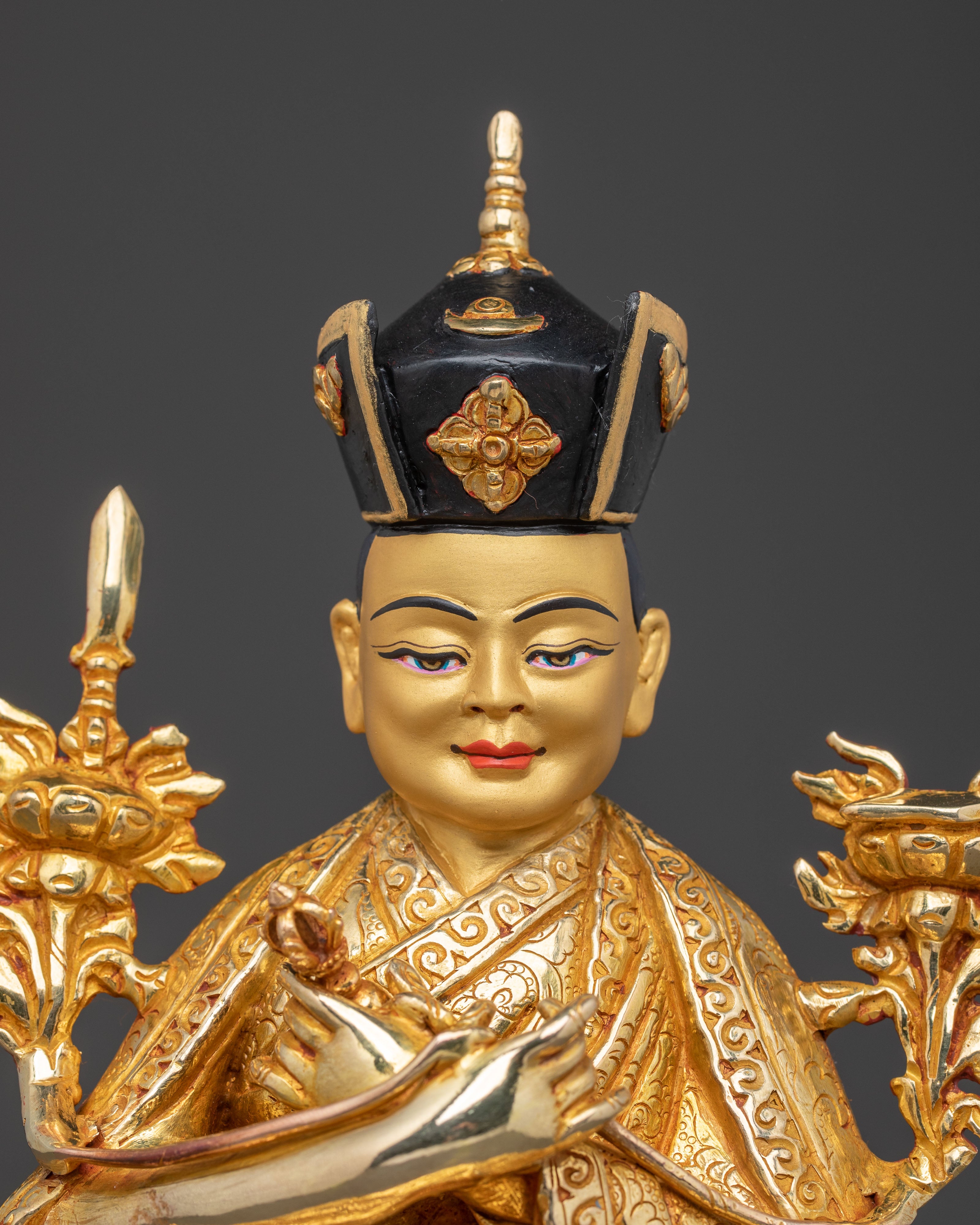 16 Karmapa Statue | Radiant 24K Gold Gilded