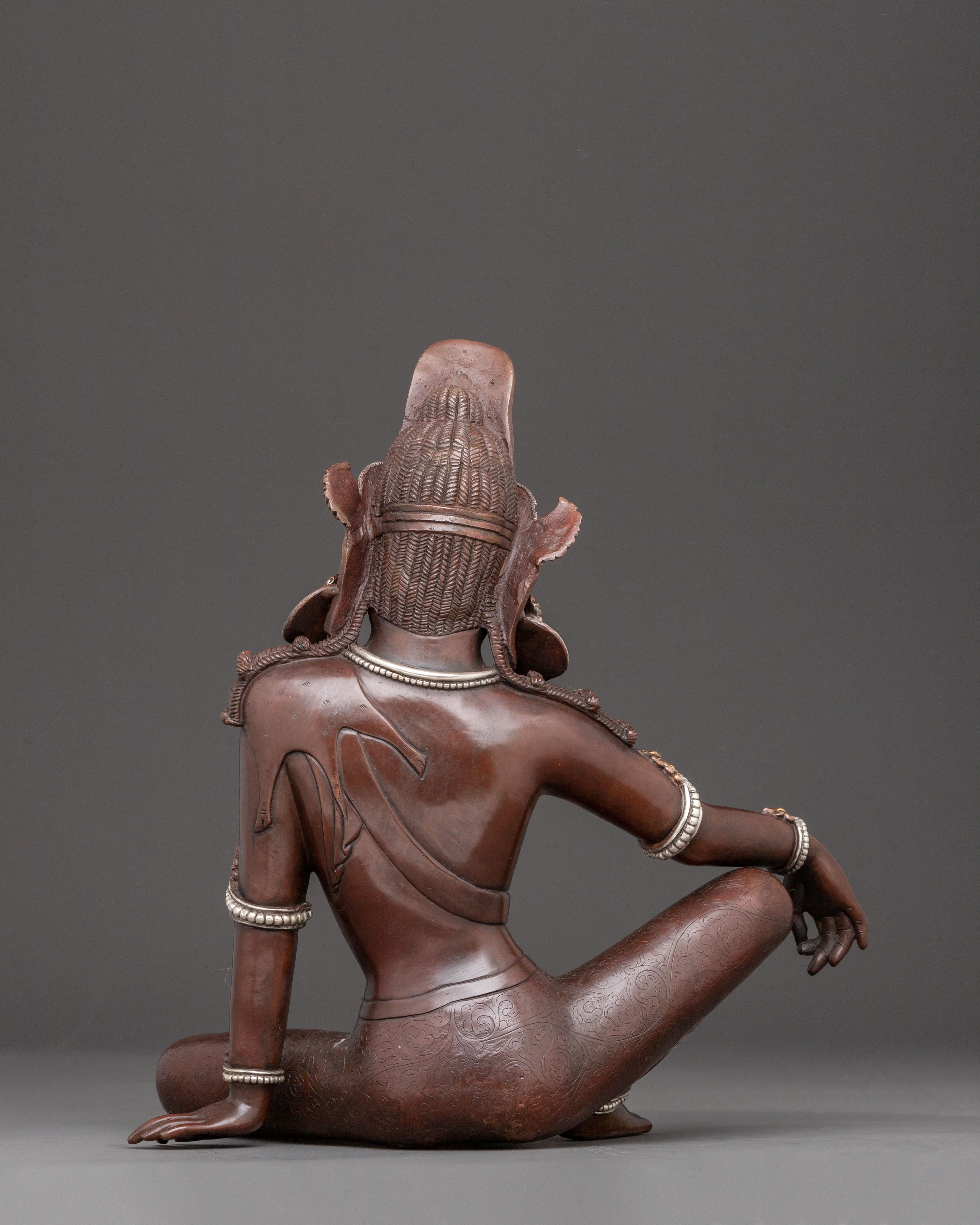 Oxidized Statue of Lokeshwor | Silver Plated Artwork