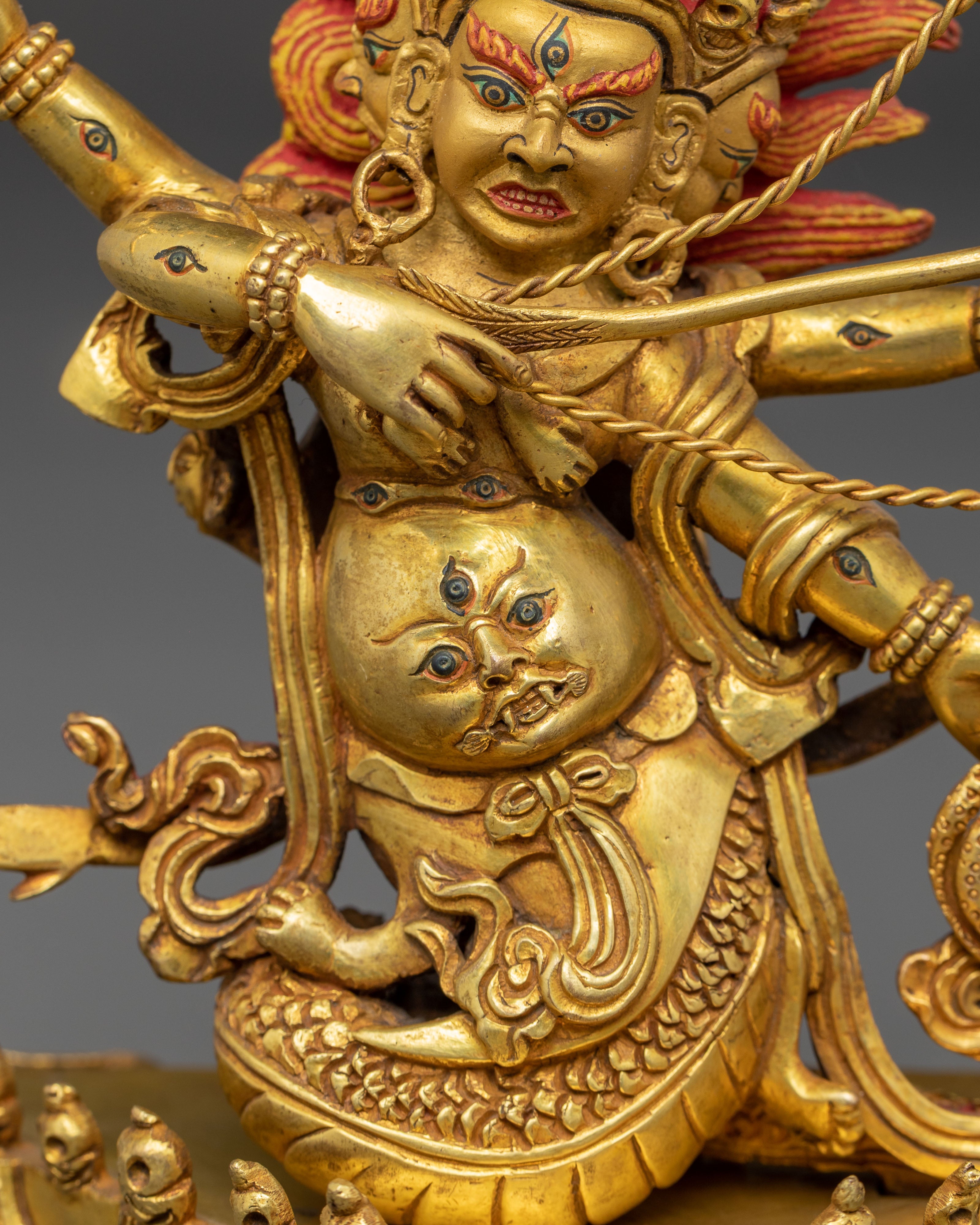 Golden Rahula Handmade Statue | Fierce Protector Deity
