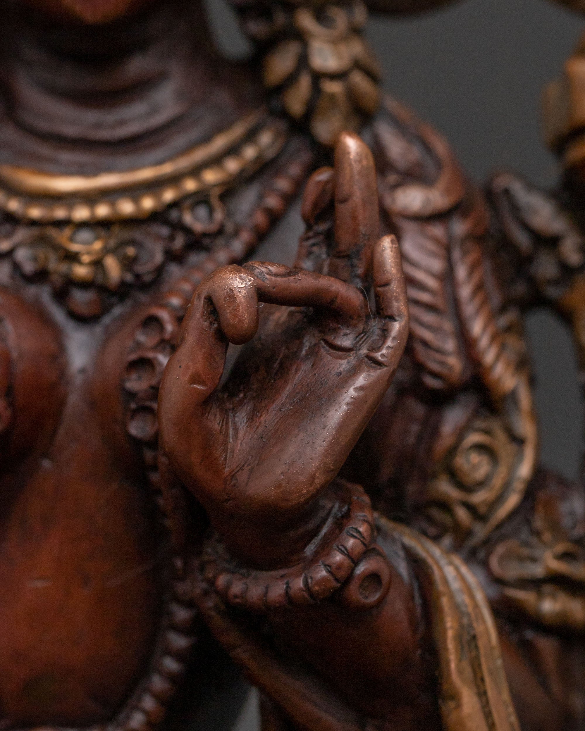 Vajrasattva Sacred Purification Statue | Oxidized Copper Statue