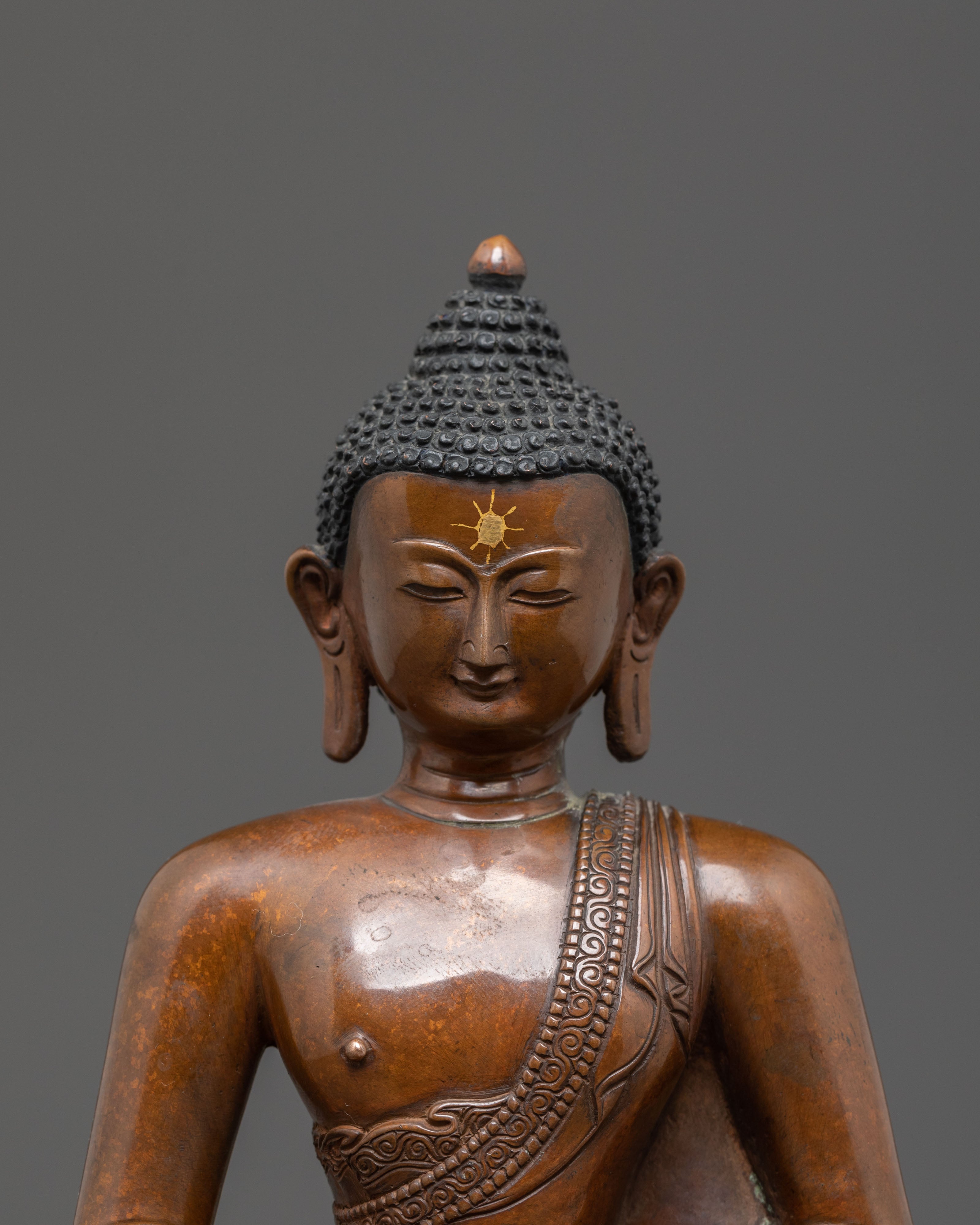 Handmade Dharmakara Buddha Golden Statue | Spiritual Decor