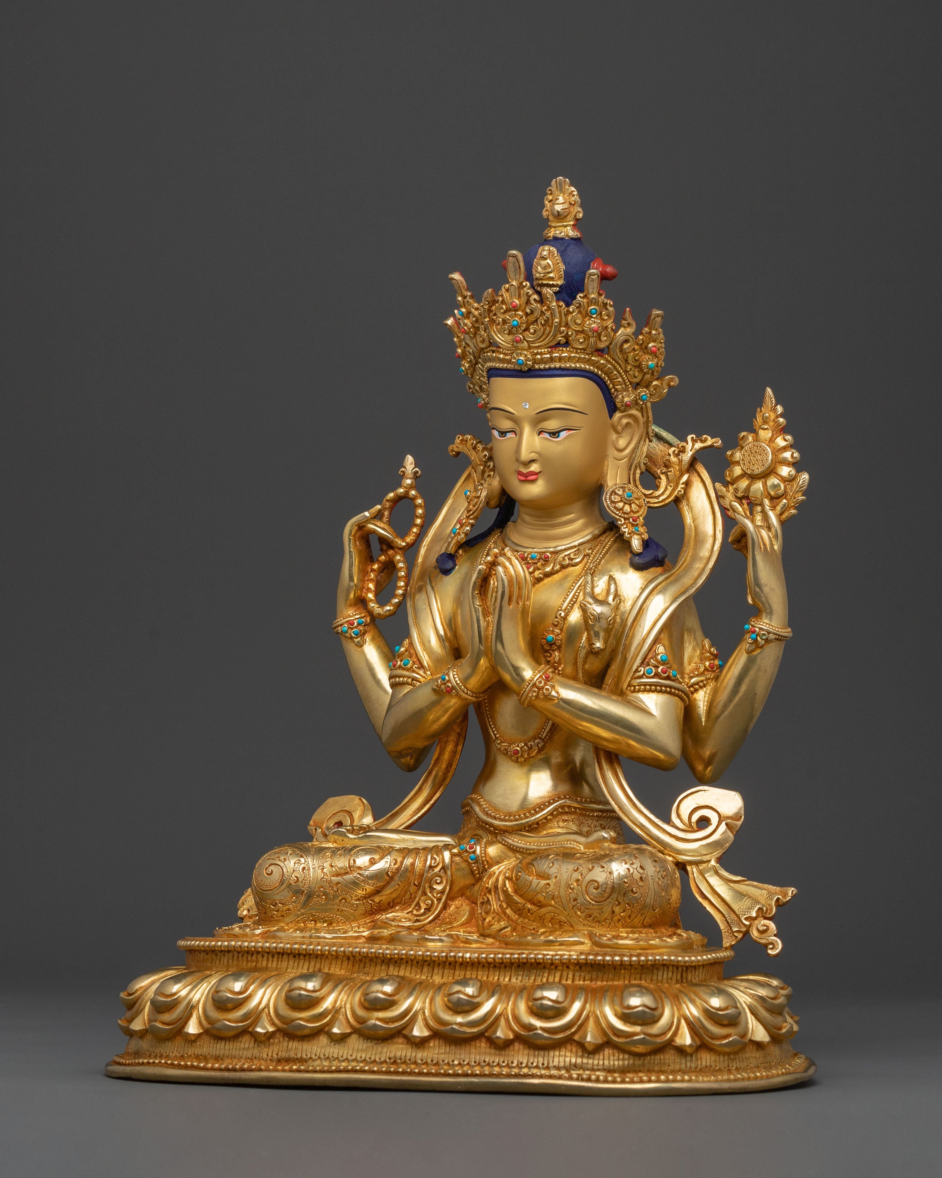 Four Armed Chenrezig Handcrafted Statue