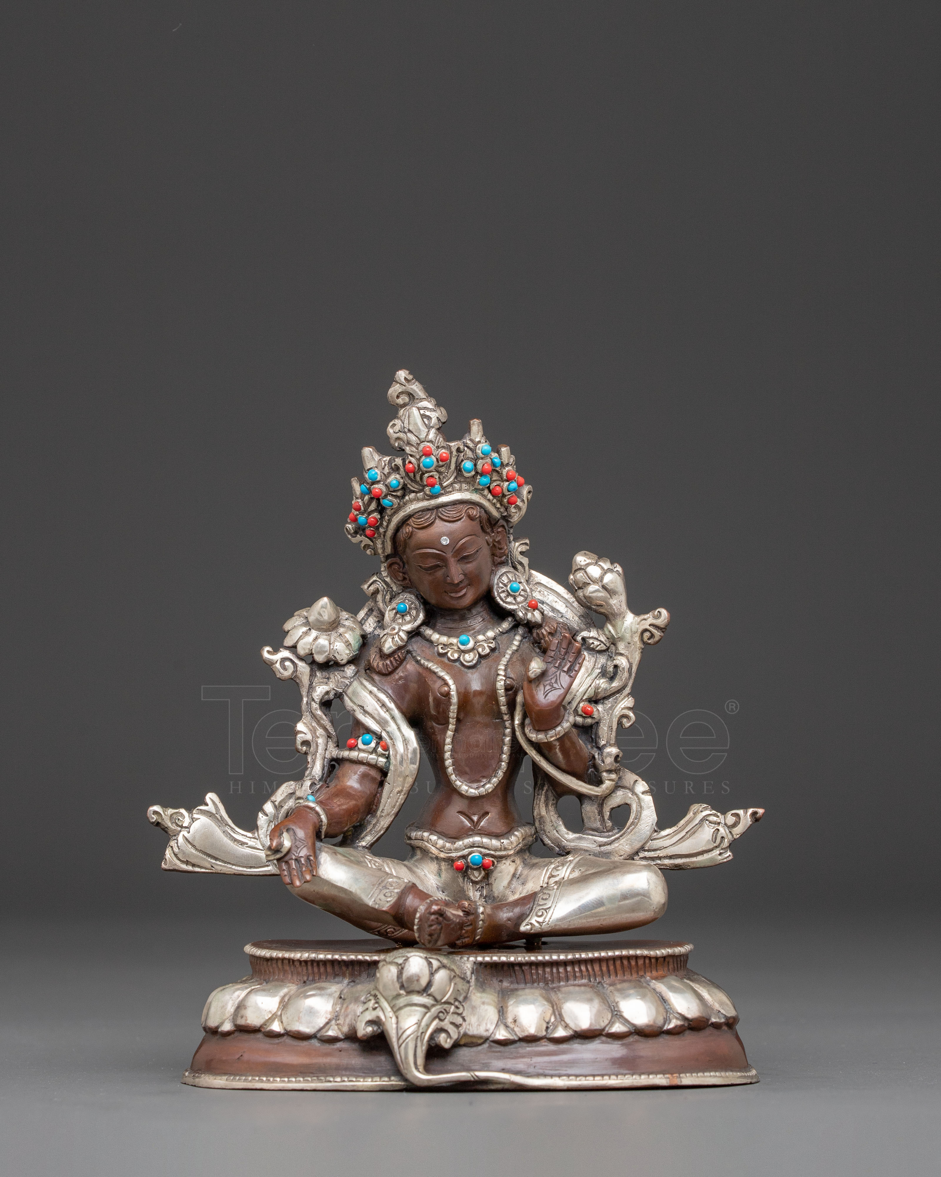 Serene Buddhist Green Tara Handmade Statue