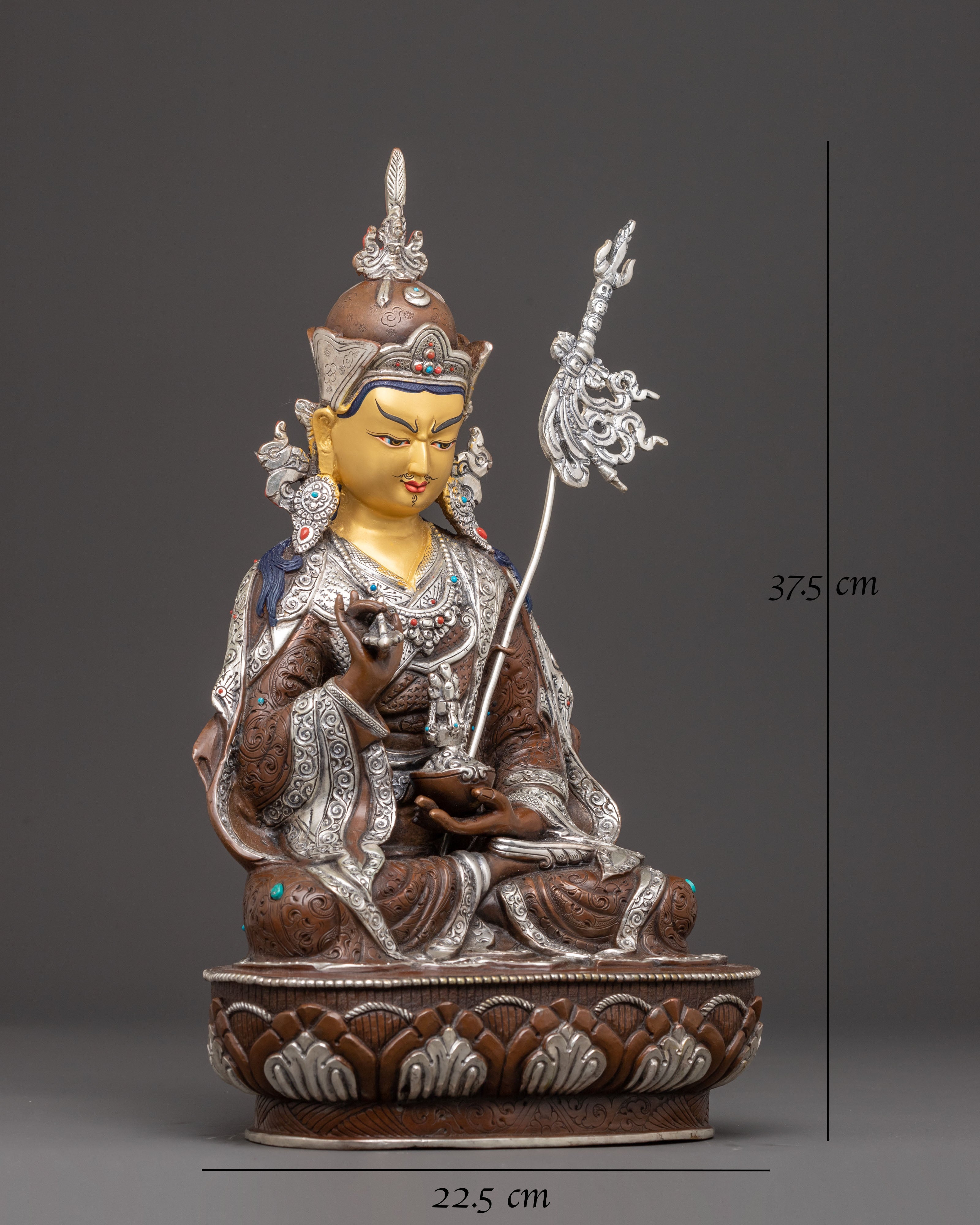 Oxidized Copper Statue of Guru Tsoyke Dorje | Traditional Artwork