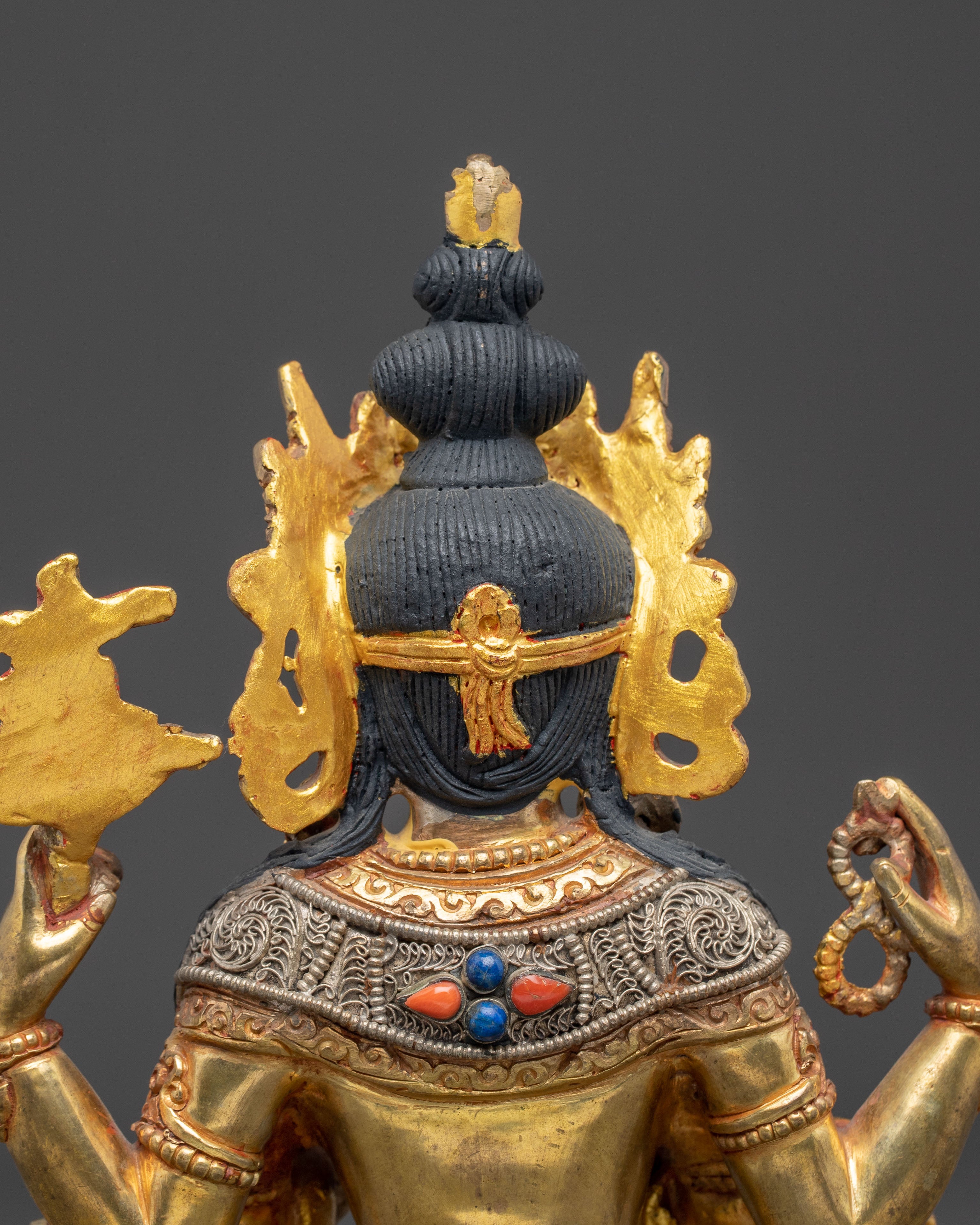 Golden Avalokiteshvara Handcrafted Statue | Meditation & Altar Decor